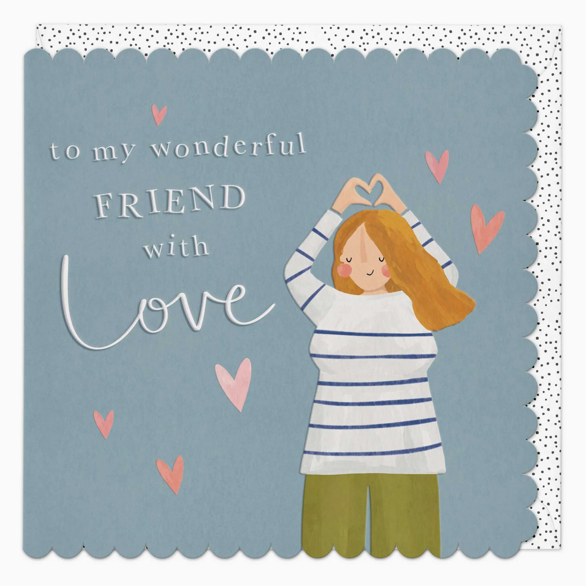 Thinking Of You*Whistlefish To A Wonderful Friend Scalloped Card