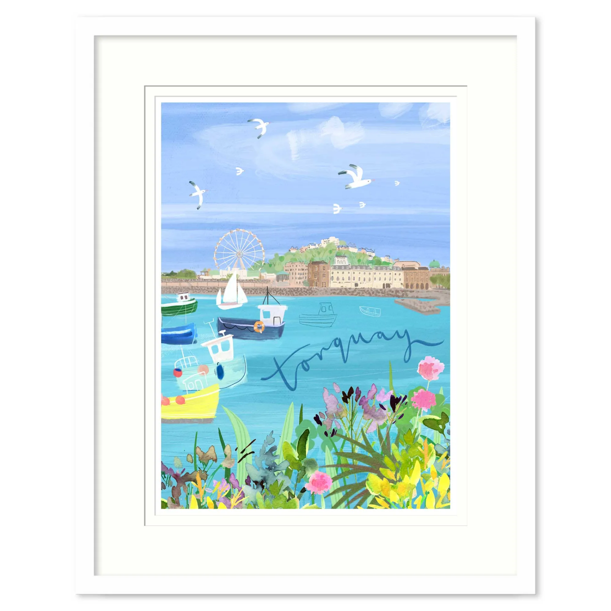 Cornwall|Travel*Whistlefish Torquay Med Framed Print