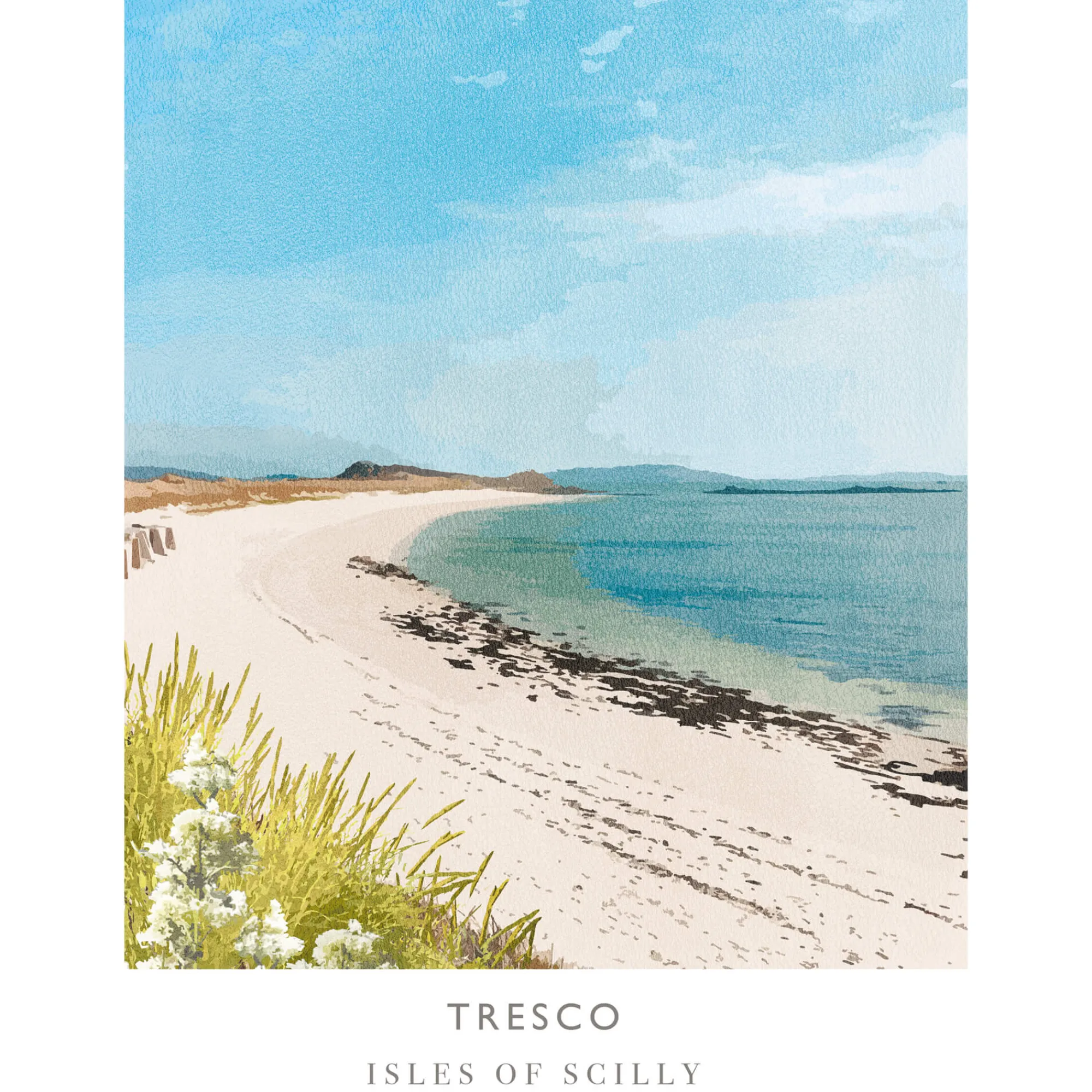 Unframed Prints*Whistlefish Tresco Isles Of Scilly Art Print