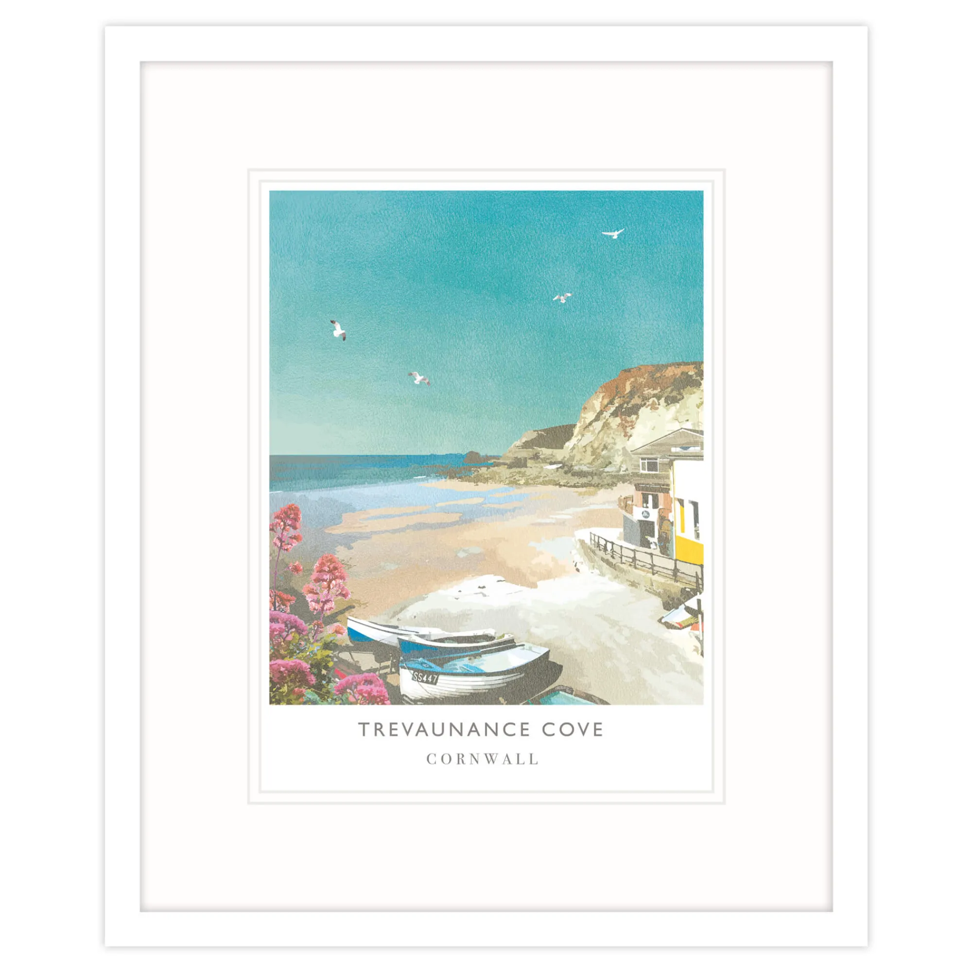 Cornwall|Travel*Whistlefish Trevaunance Cove Framed Print