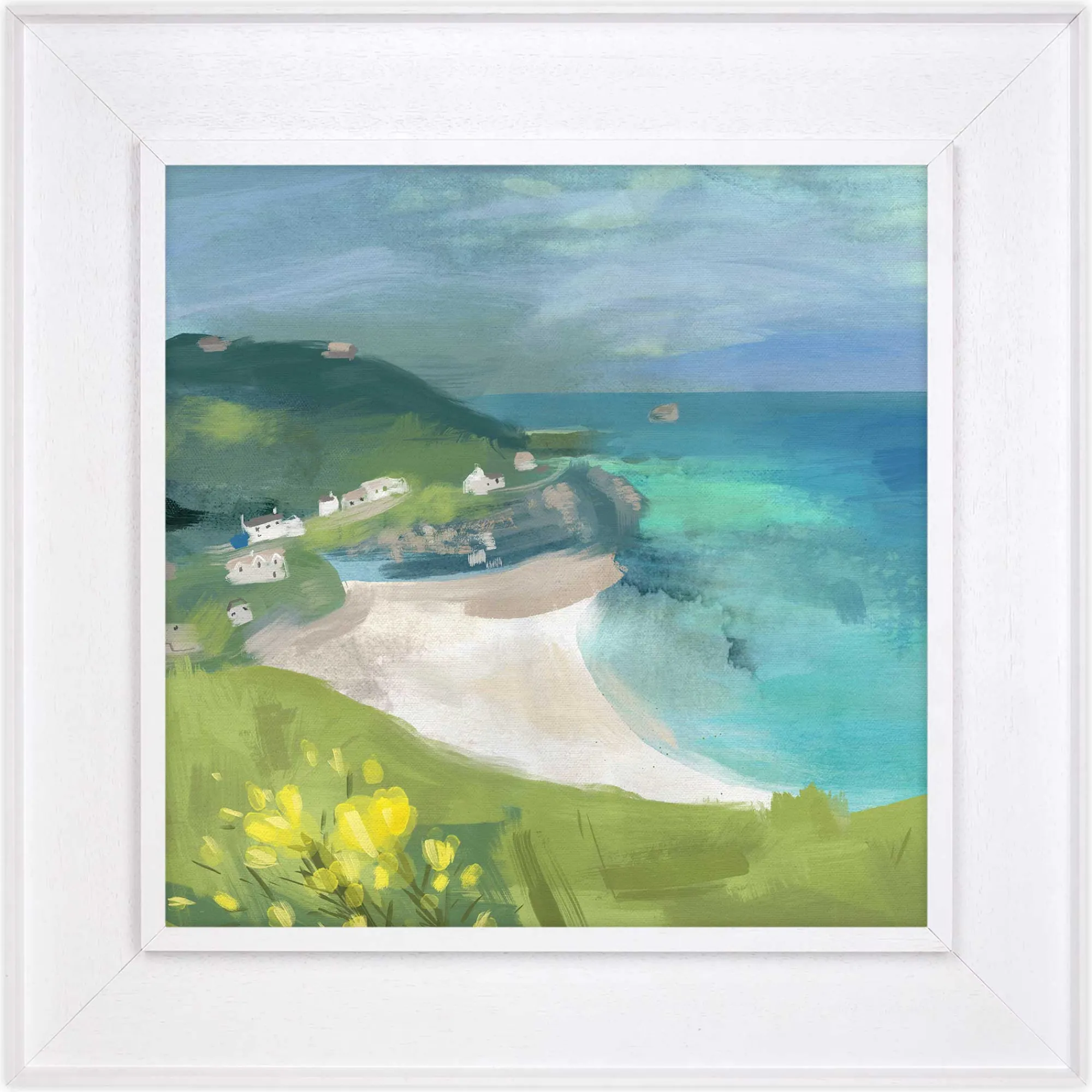 Floral & Flowers|Coastal Scenes*Whistlefish Trevaunance Trail Tray Framed Canvas