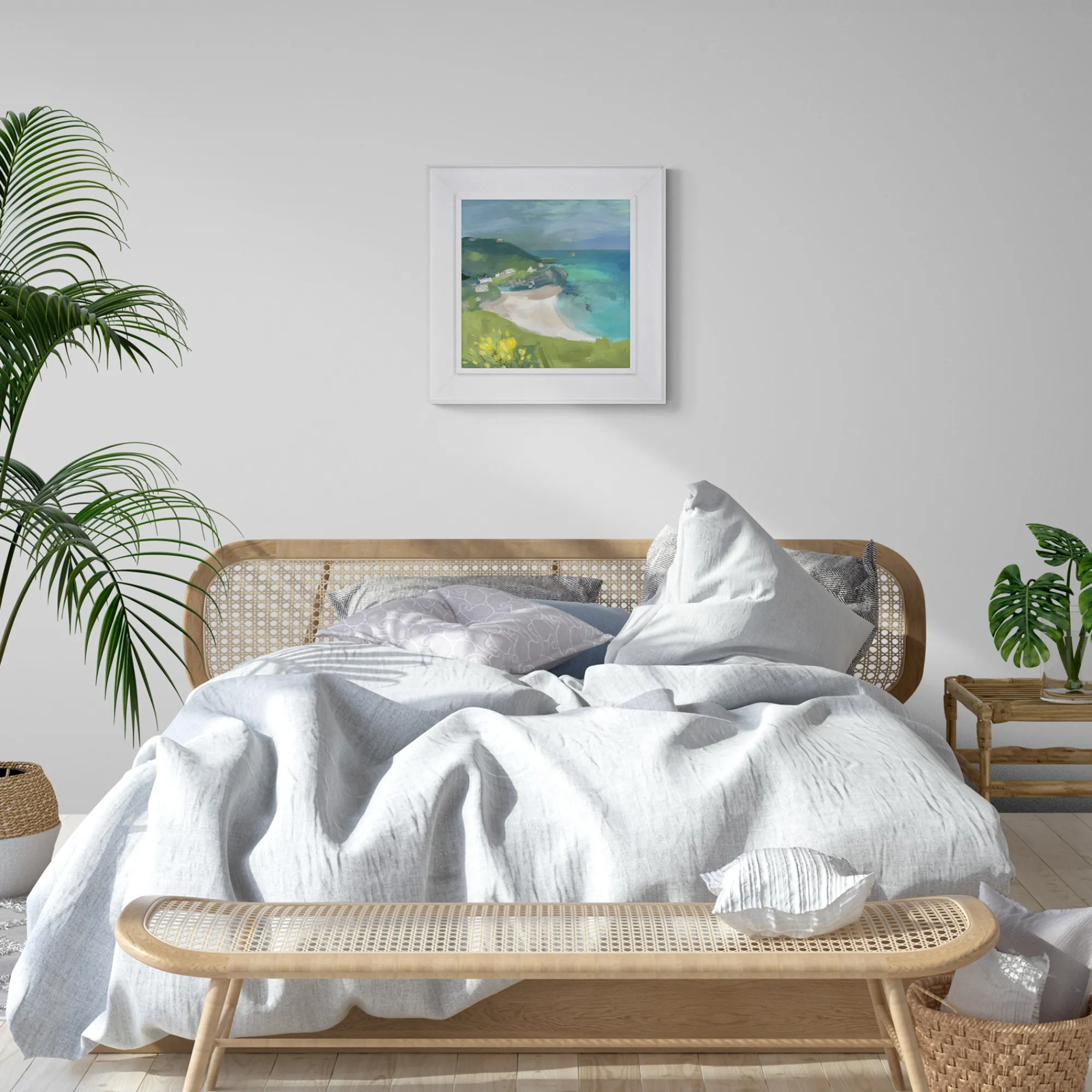 Floral & Flowers|Coastal Scenes*Whistlefish Trevaunance Trail Tray Framed Canvas