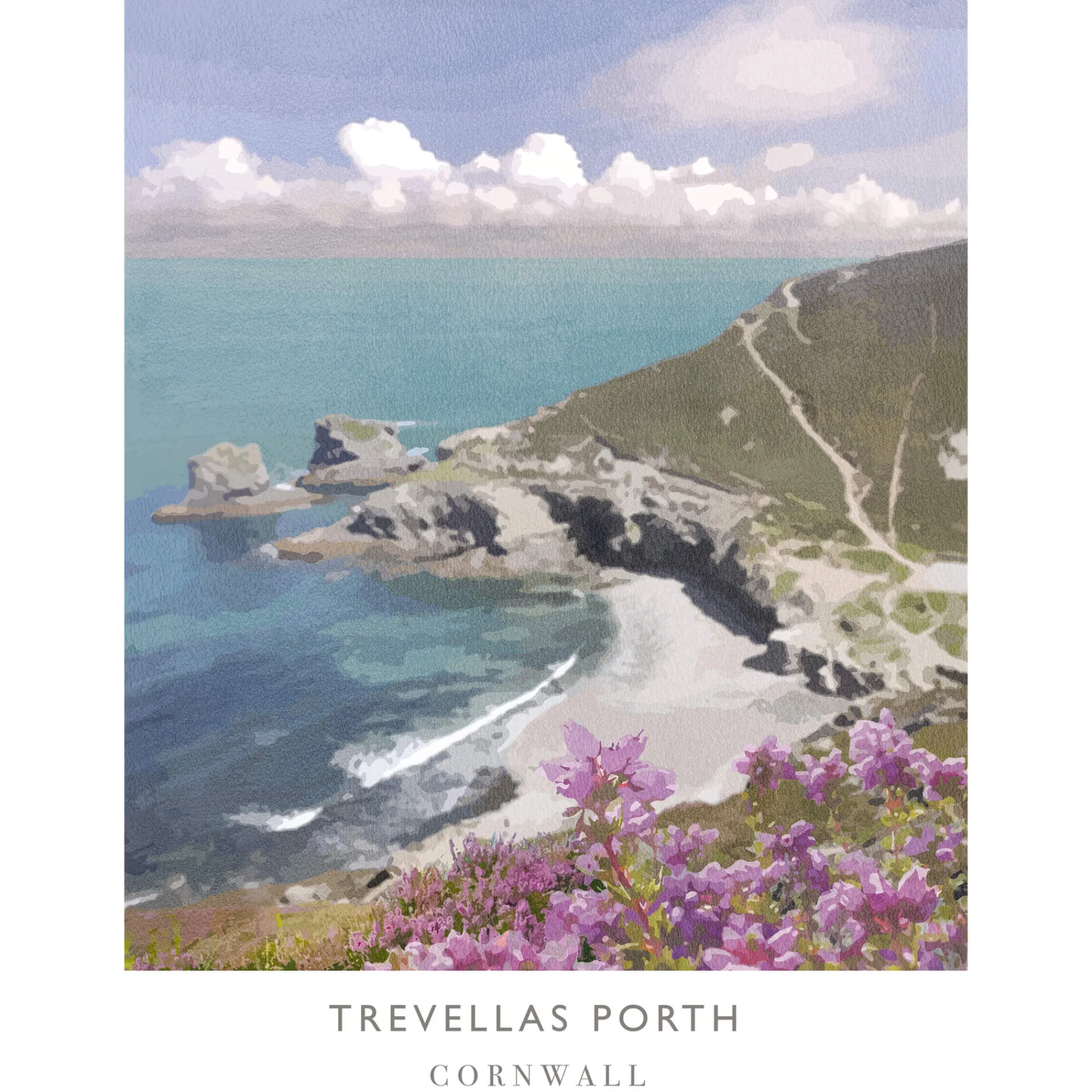 Unframed Prints*Whistlefish Trevellas Porth Art Print