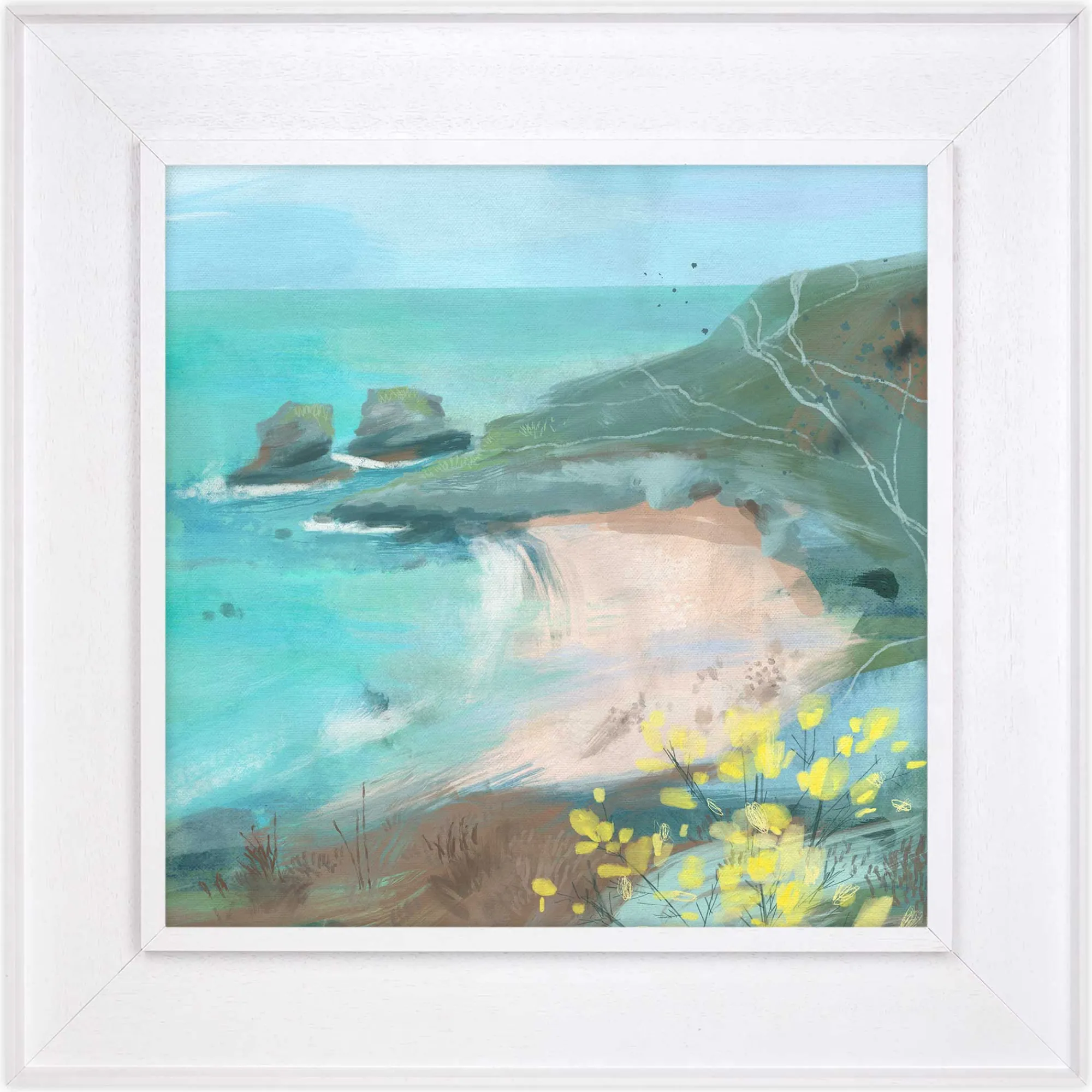 Cornwall|Floral & Flowers*Whistlefish Trevellas Porth Tray Framed Canvas