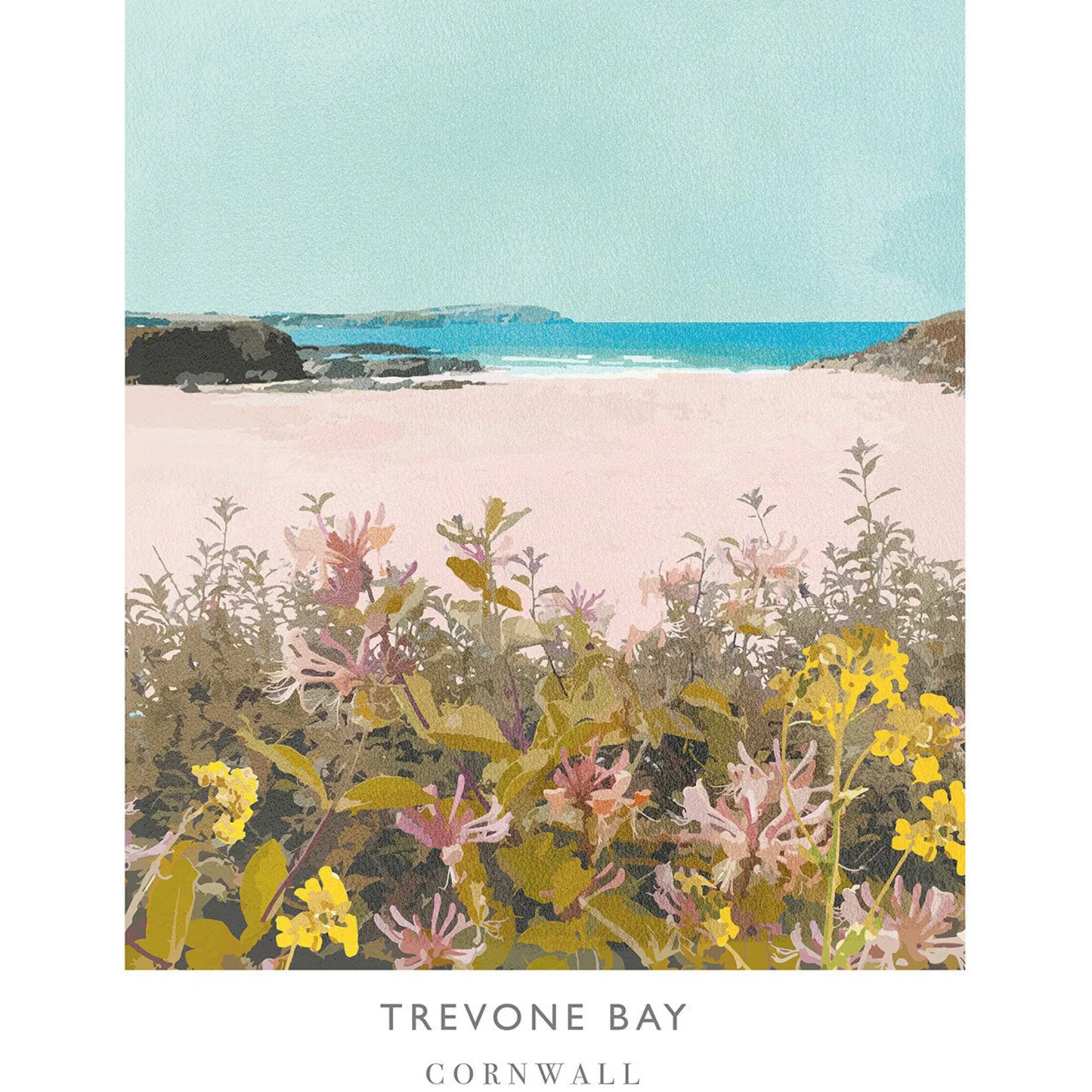 Unframed Prints*Whistlefish Trevone Bay Floral Art Print
