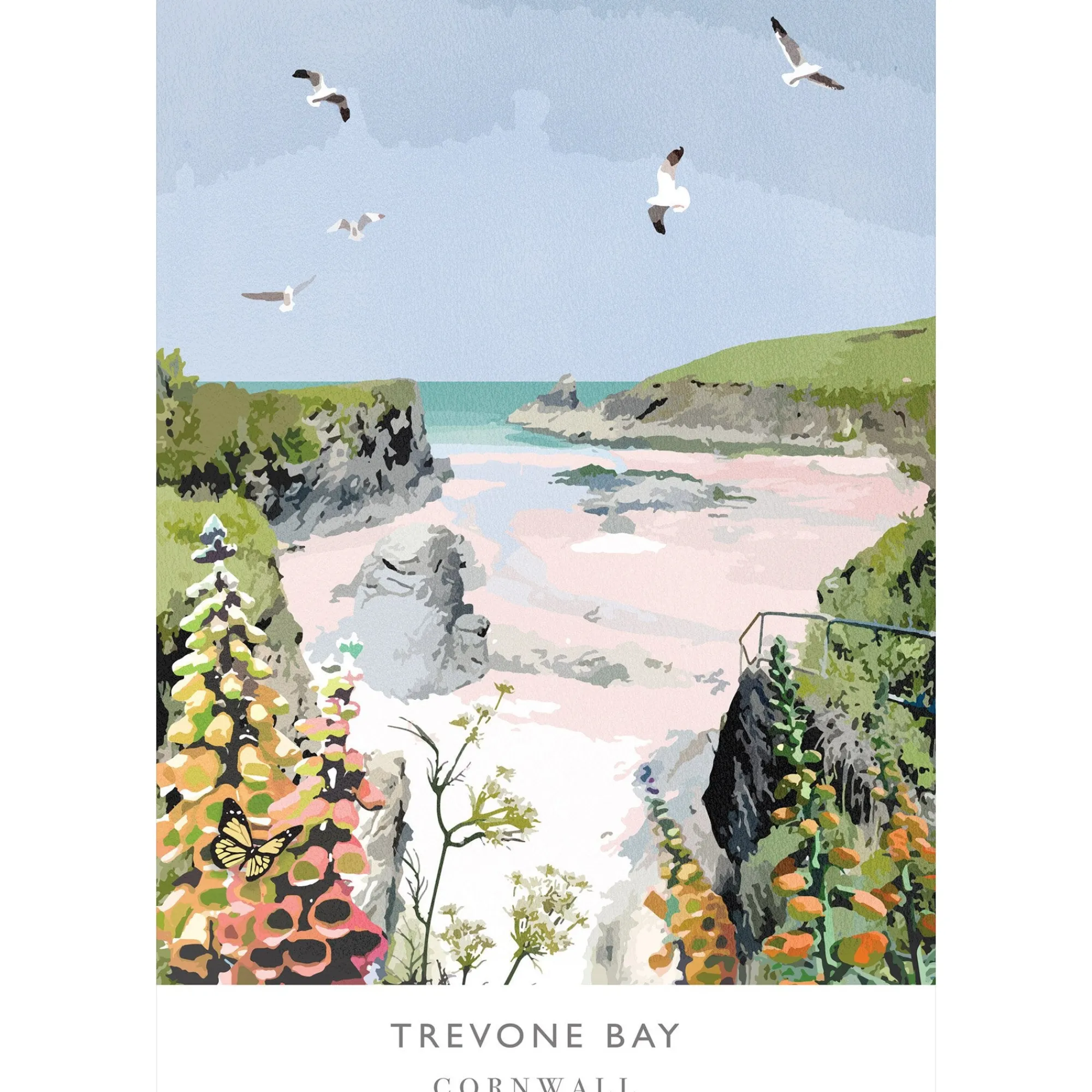 Unframed Prints*Whistlefish Trevone Bay Large Art Print