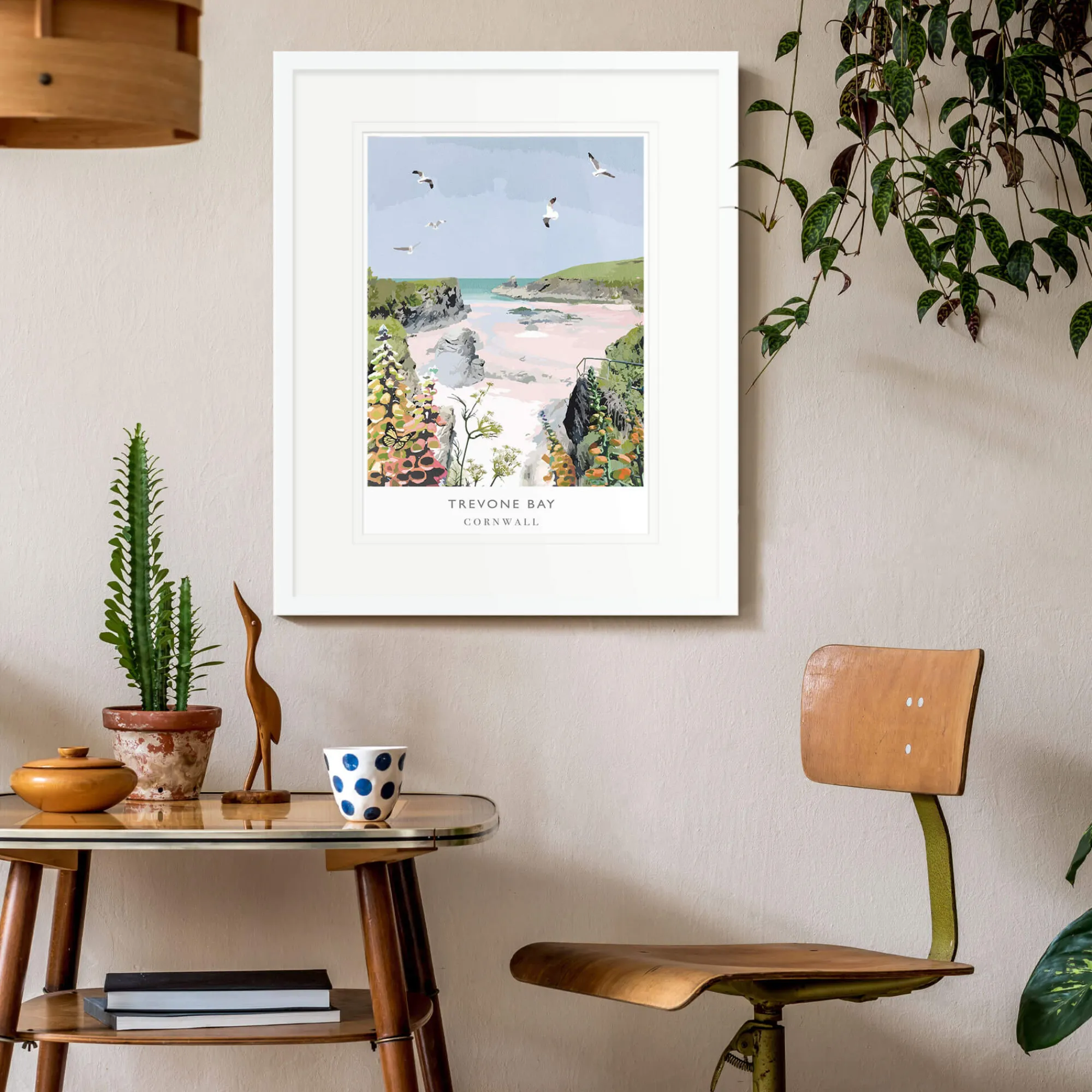 Padstow|Cornwall*Whistlefish Trevone Bay Large Framed Print
