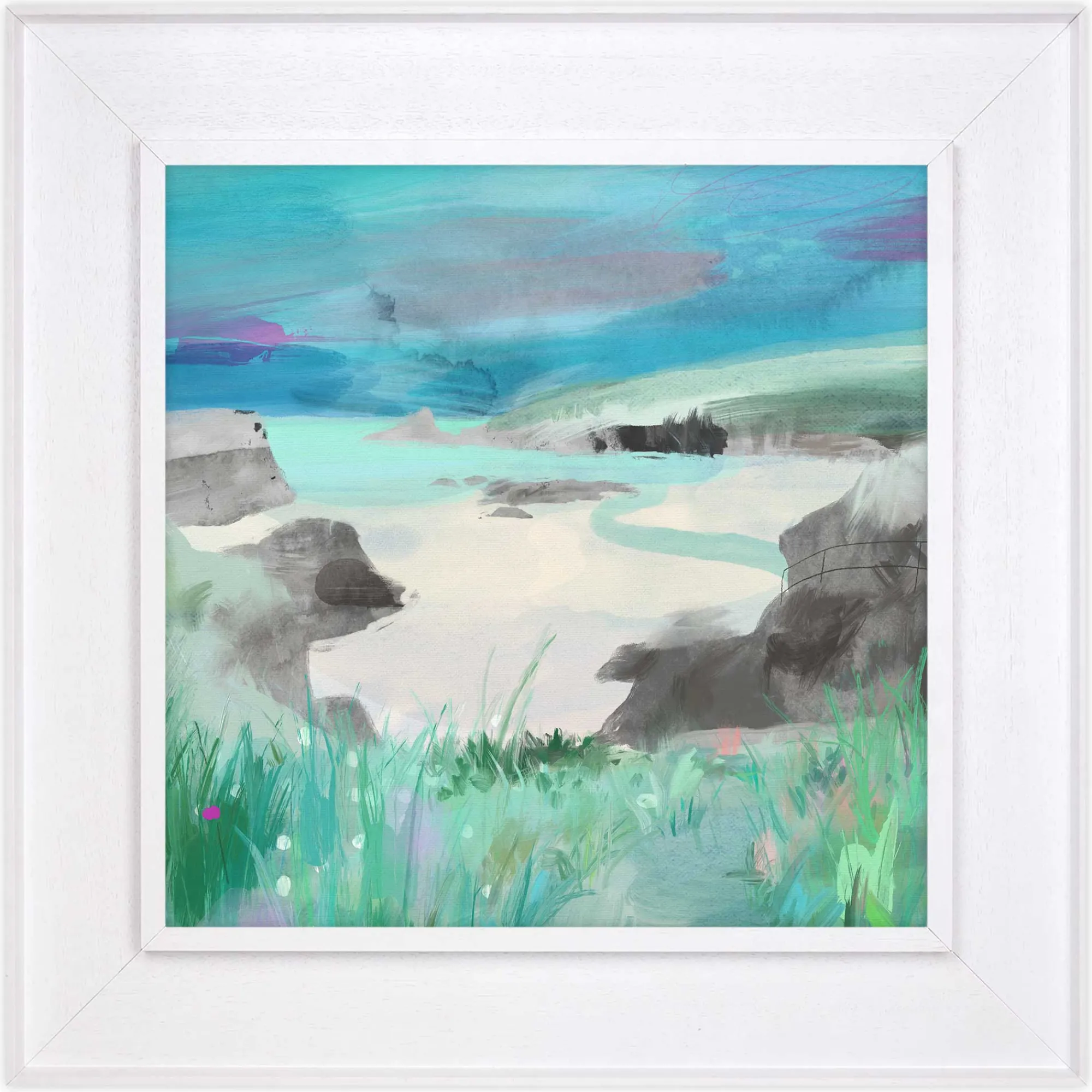 Cornwall|Coastal Scenes*Whistlefish Trevone Bay Tray Framed Canvas