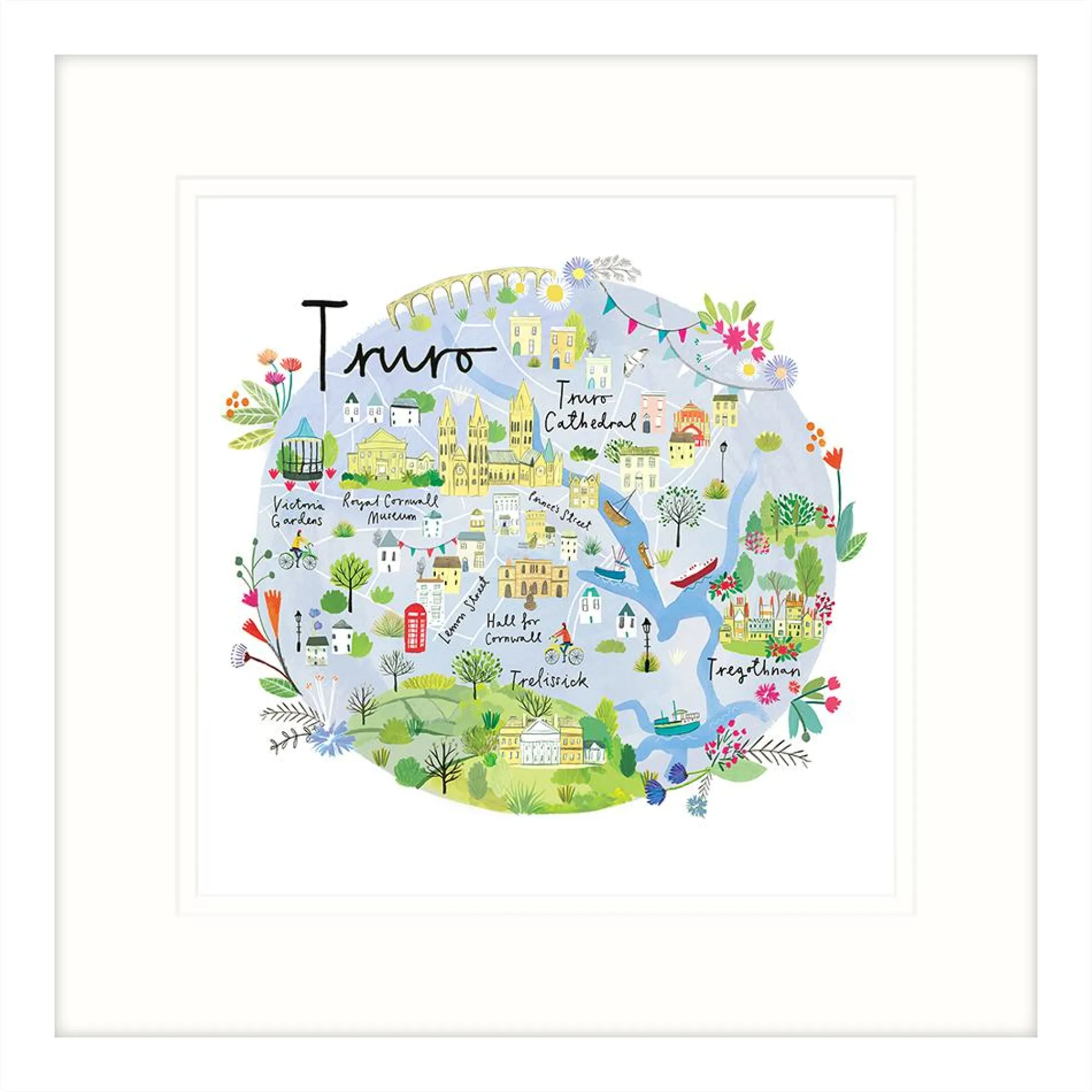 Cornwall|Framed Prints*Whistlefish Truro Map Framed Print