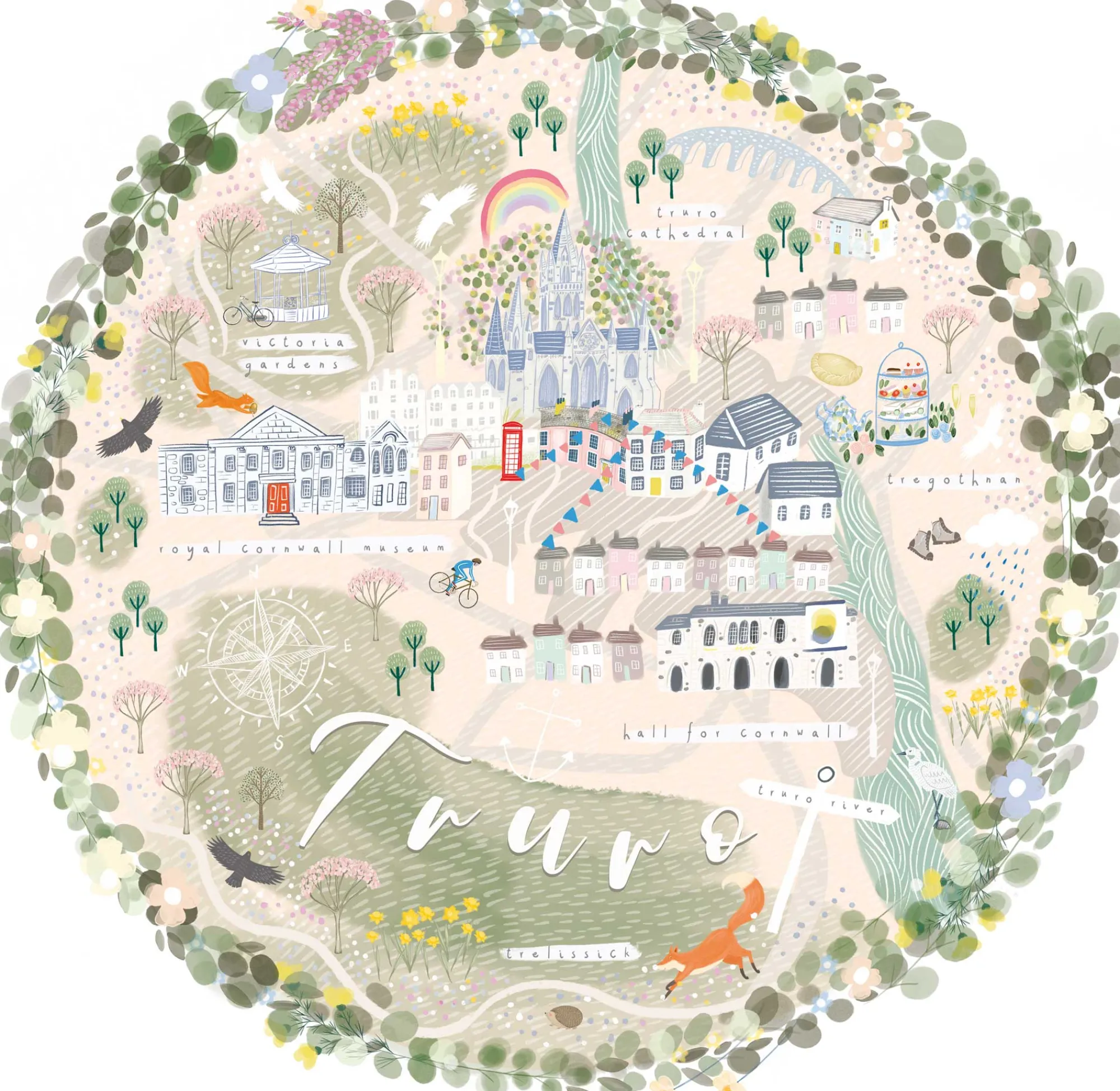 Unframed Prints*Whistlefish Truro Map Medium Art Print
