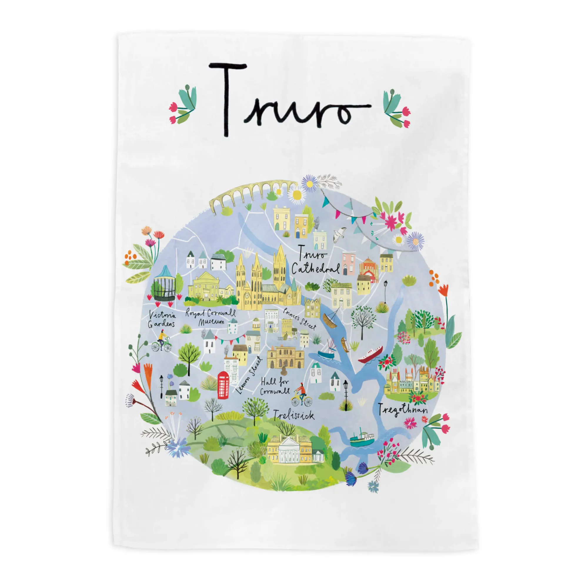 Under £20|Under £10*Whistlefish Truro Map Tea Towel
