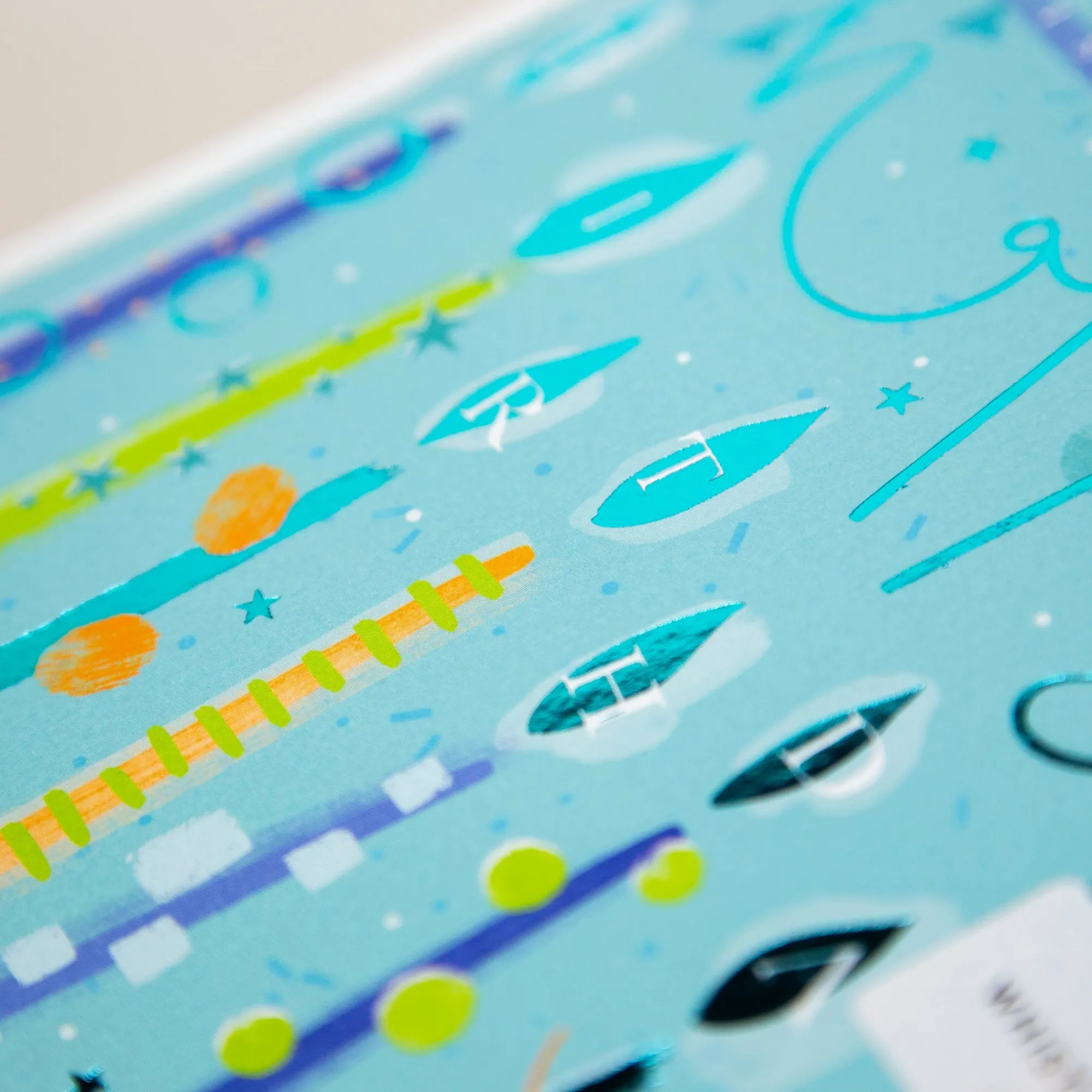 Birthday|For Him*Whistlefish Turquoise Candles Birthday Card