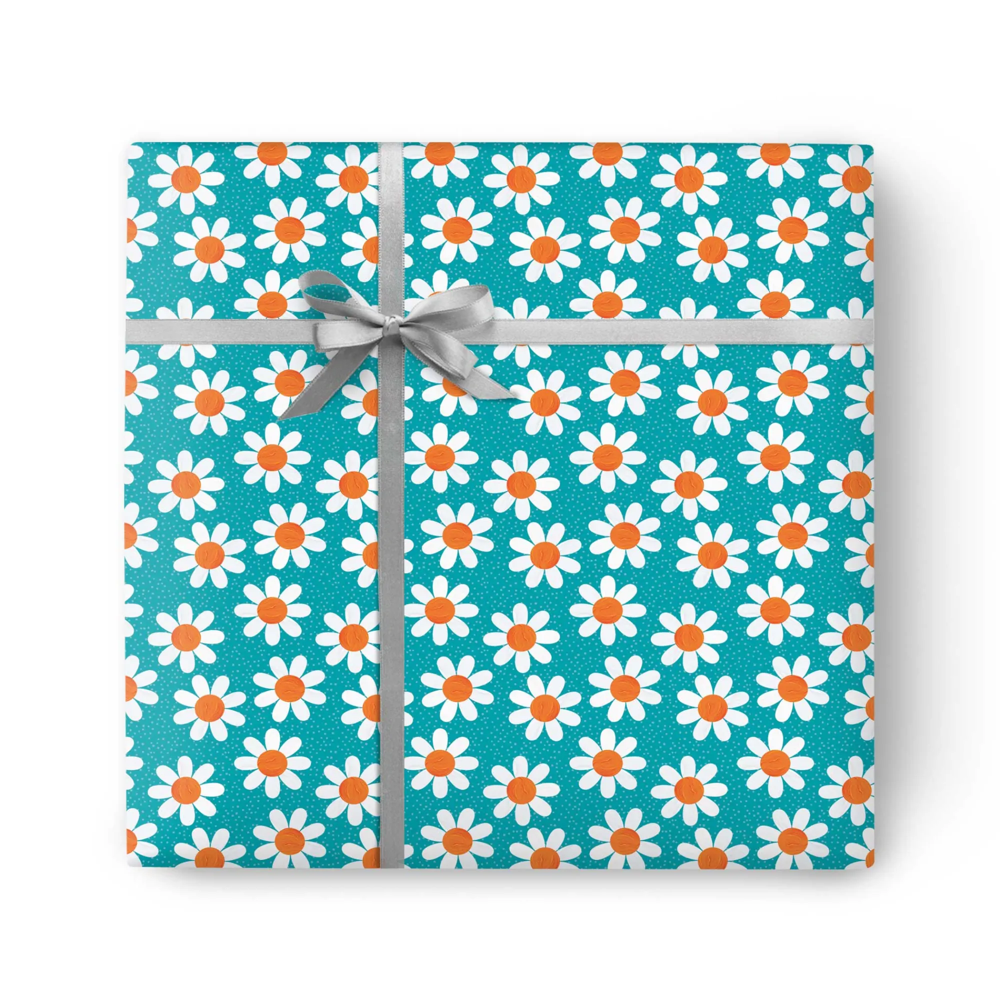 Gift Wrap|Birthday*Whistlefish Turquoise Daisy Wrapping Paper