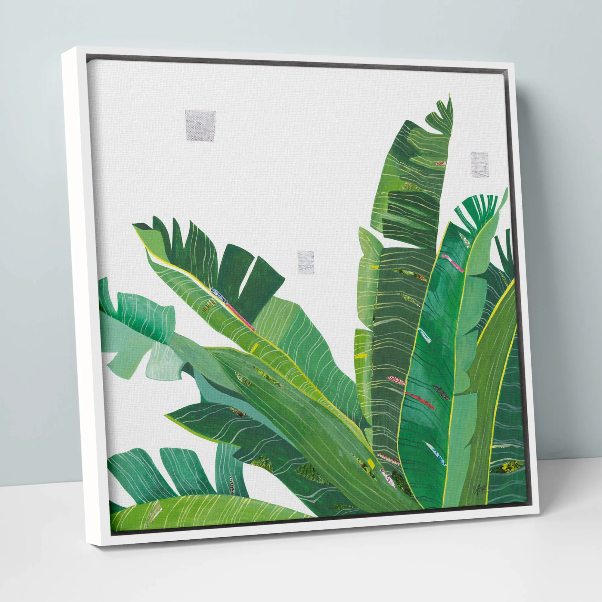 Framed Canvas*Whistlefish Variegated Greens Framed Canvas