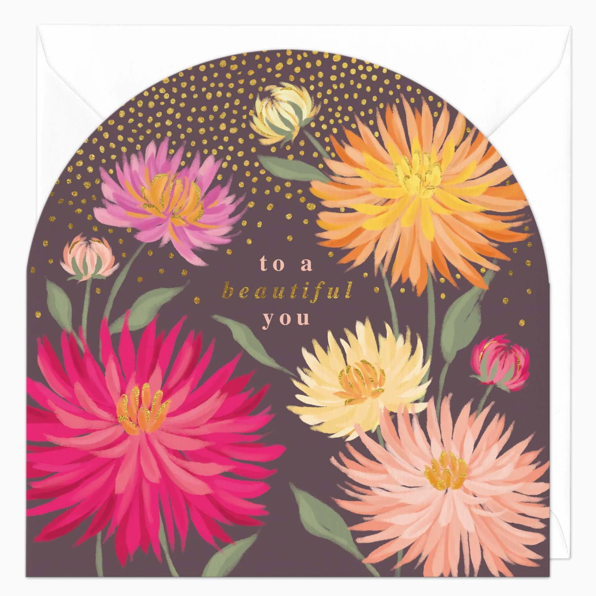 Valentine's Day|Thinking Of You*Whistlefish Vibrant Dahlias Arch Card