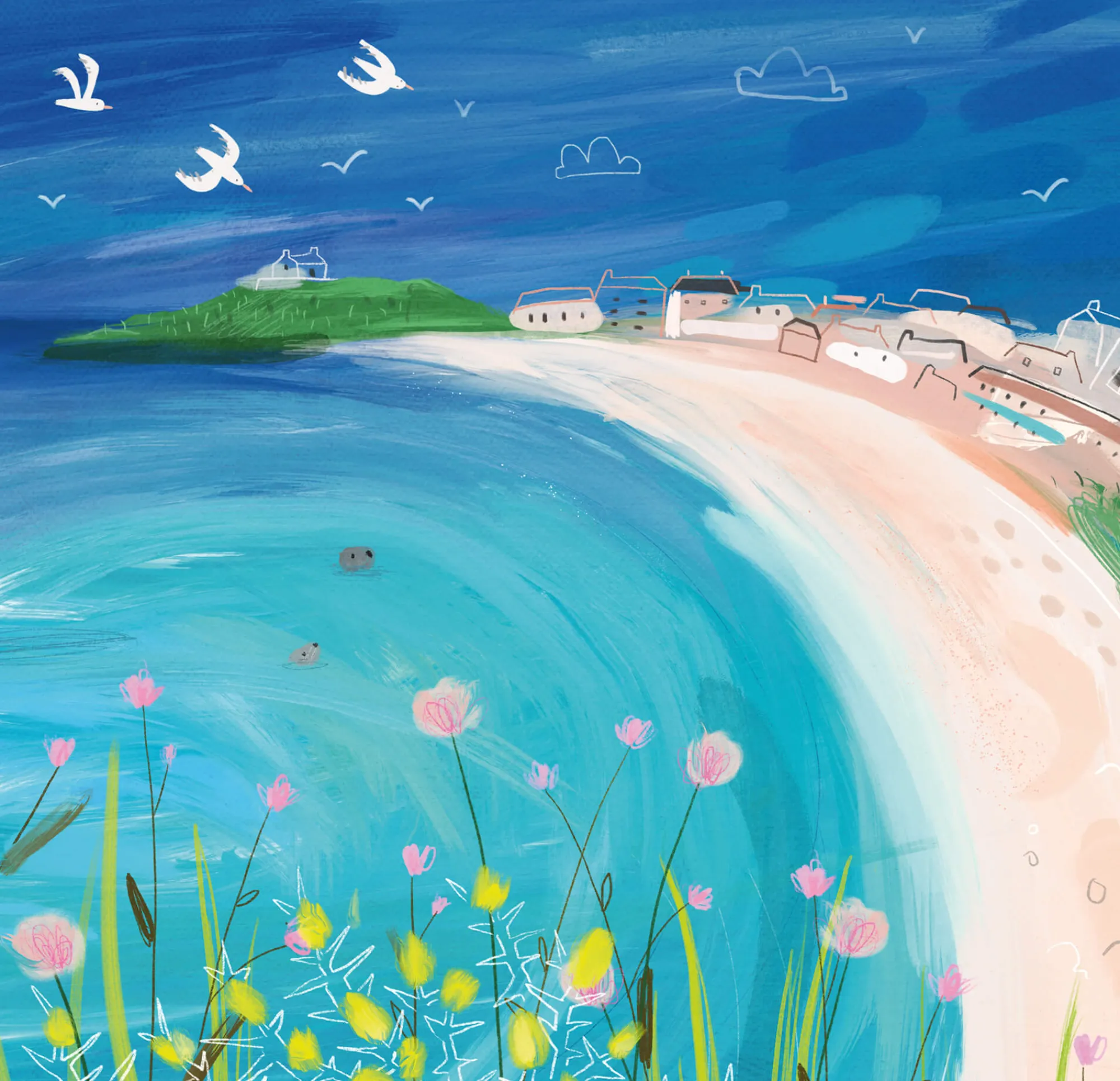 Unframed Prints*Whistlefish View Across Porthmeor Small Art Print