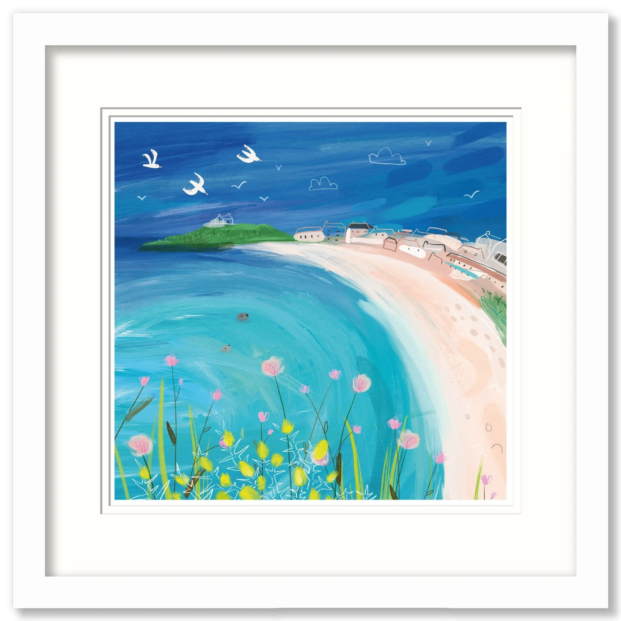 St Ives|Cornwall*Whistlefish View Across Porthmeor Small Framed Print
