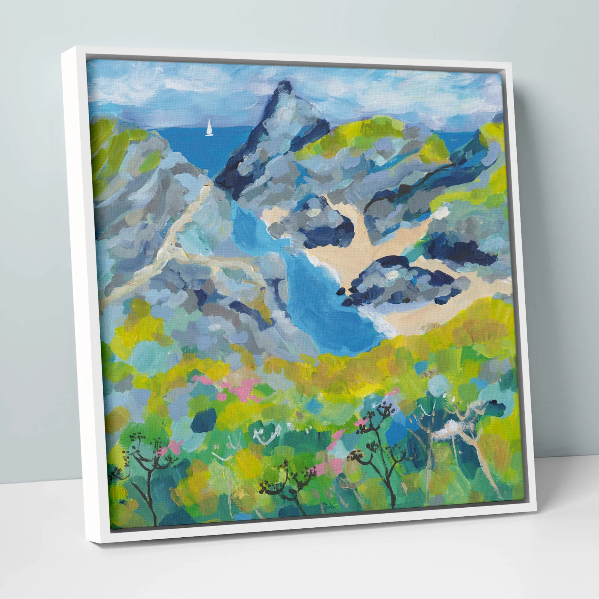 Coastal Scenes|Framed Canvas*Whistlefish View To The Sea Framed Canvas