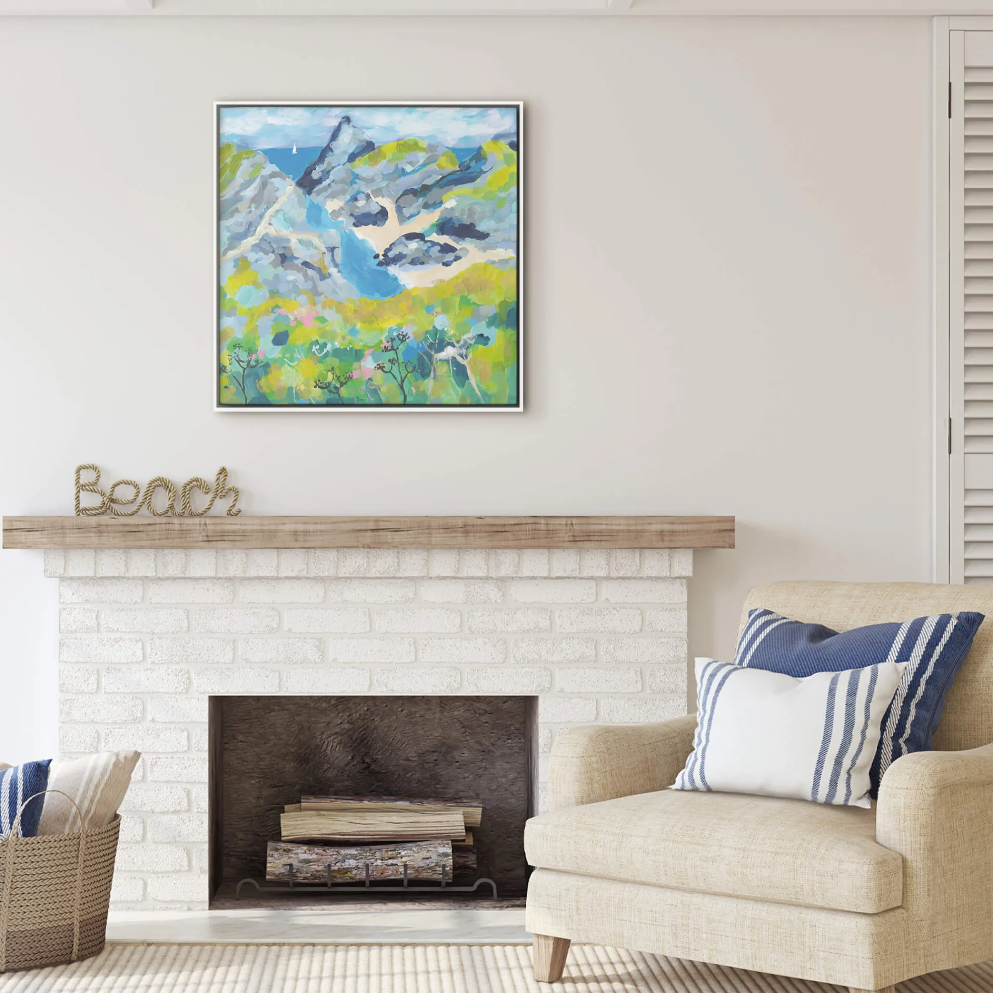 Coastal Scenes|Framed Canvas*Whistlefish View To The Sea Framed Canvas