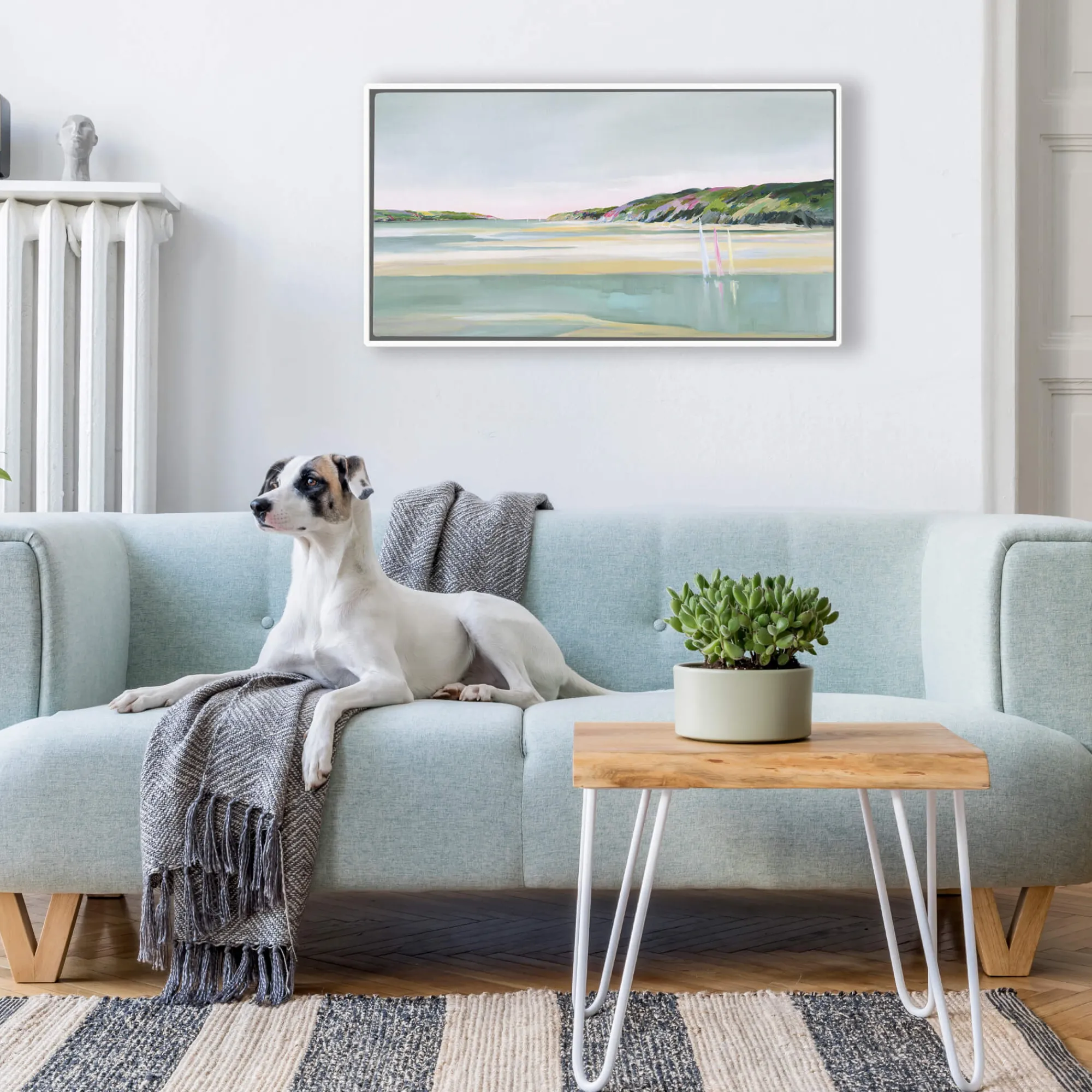 Coastal Scenes|Framed Canvas*Whistlefish Wait For The Turning Tide Framed Canvas