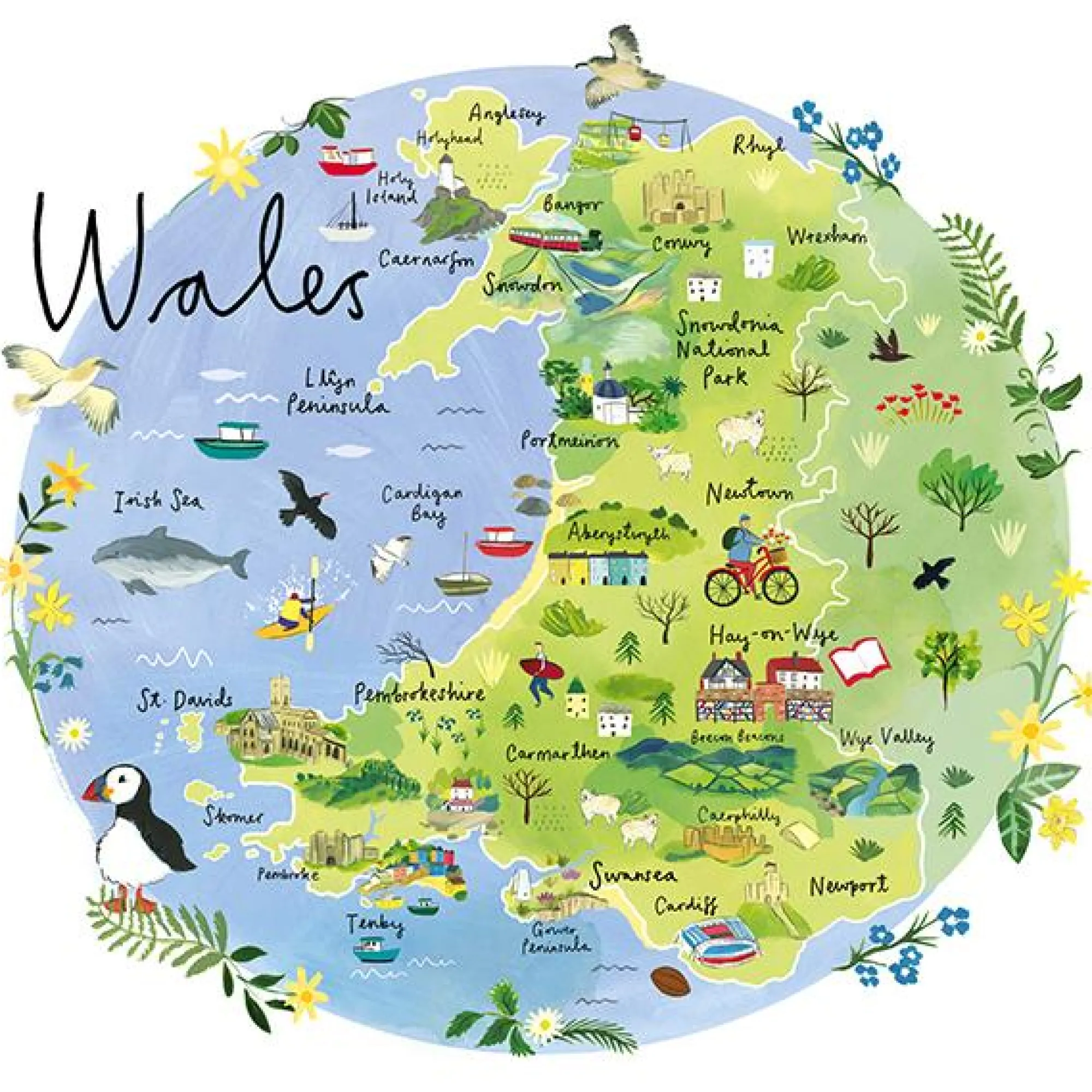 Unframed Prints*Whistlefish Wales Map Art Print