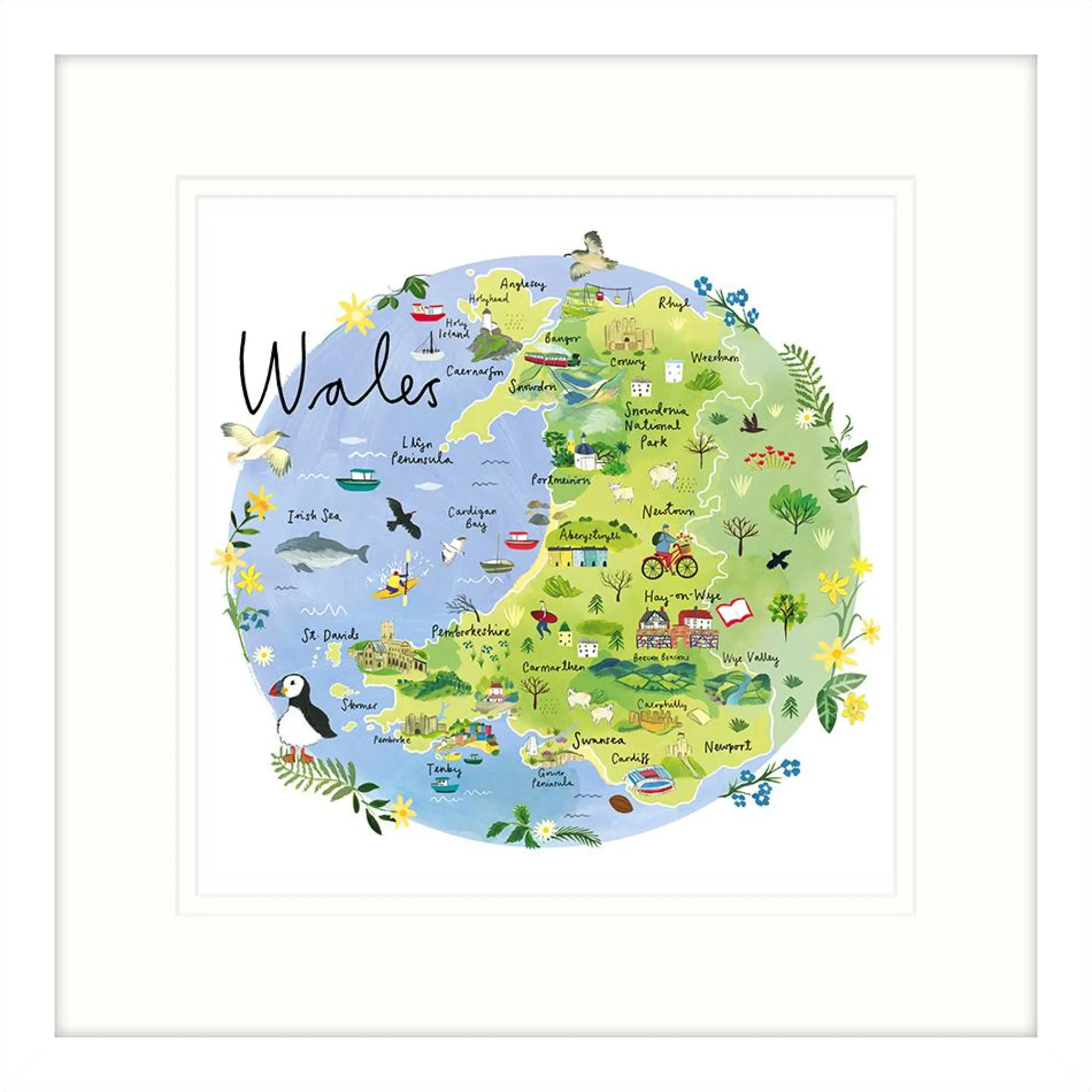 Framed Prints*Whistlefish Wales Map Framed Print