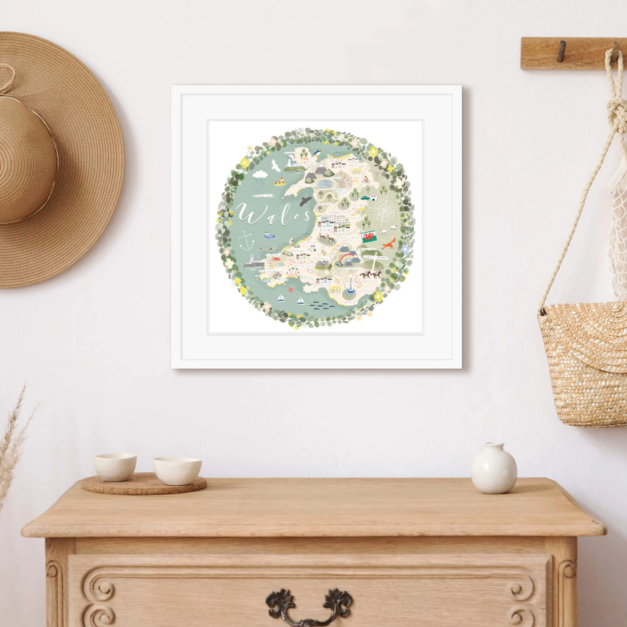 Framed Prints*Whistlefish Wales Map Framed Print