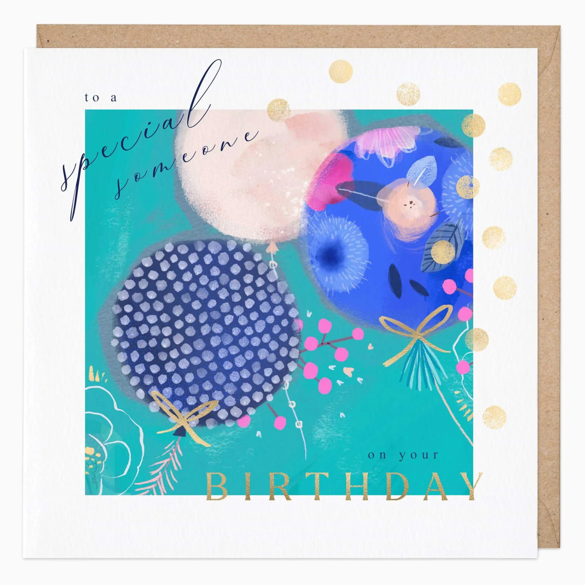 Birthday*Whistlefish Watercolour Balloons Birthday Card