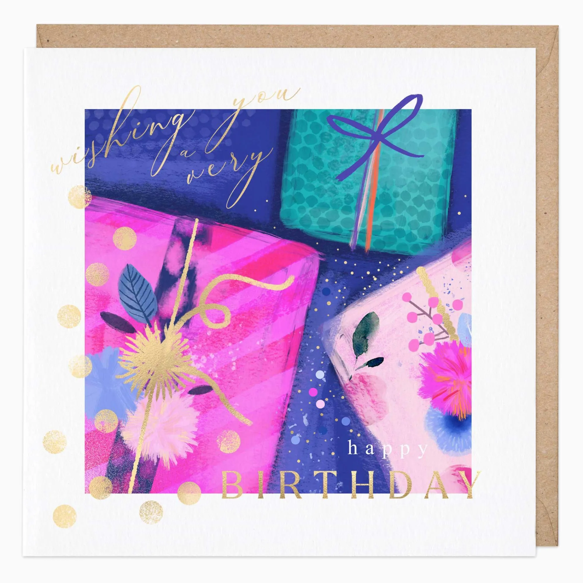 Birthday|For Her*Whistlefish Watercolour Birthday Presents Card