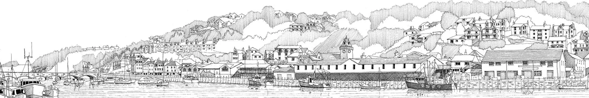 Unframed Prints*Whistlefish Waterfront Looe Art Print