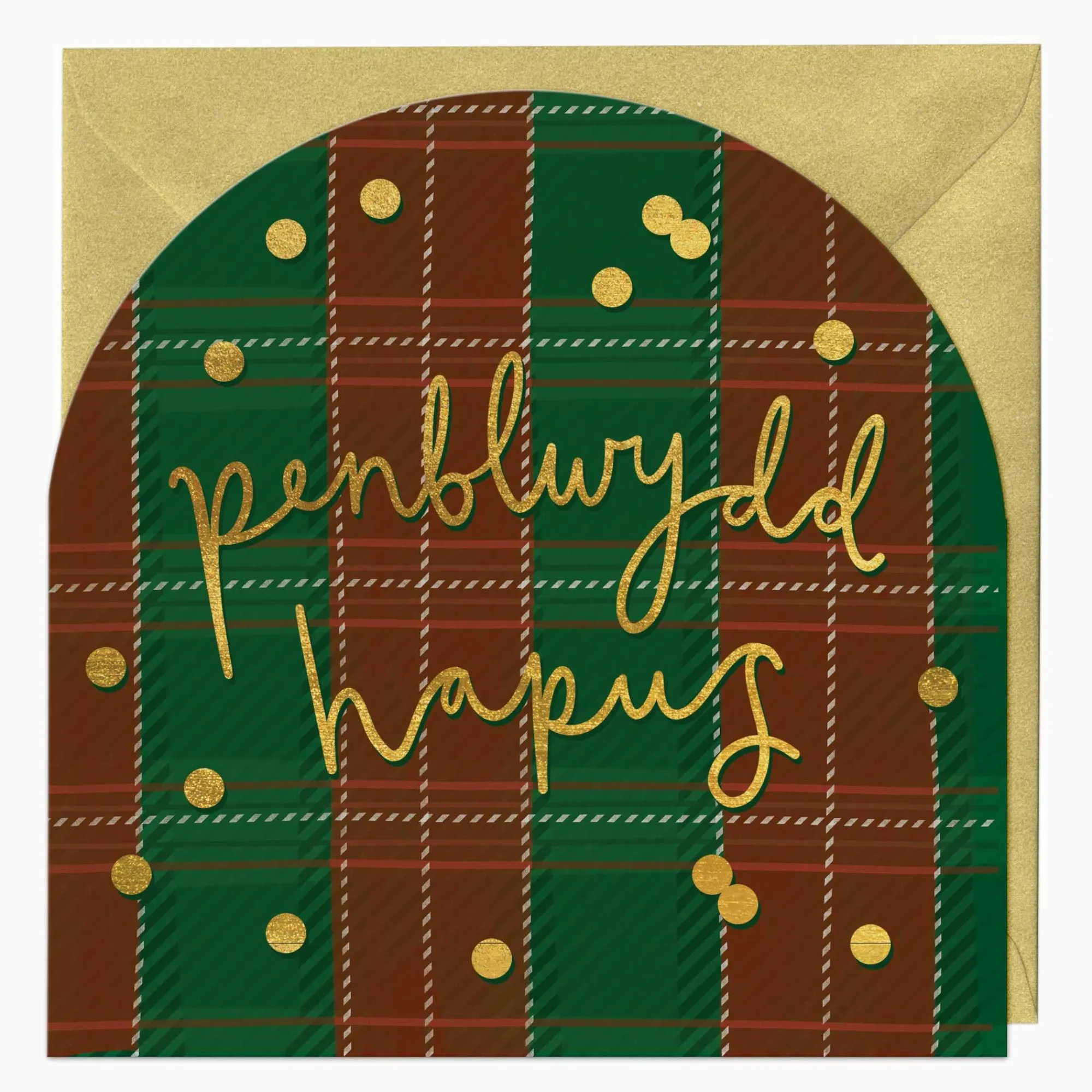 Birthday|For Him*Whistlefish Welsh Tartan Birthday Arch Card