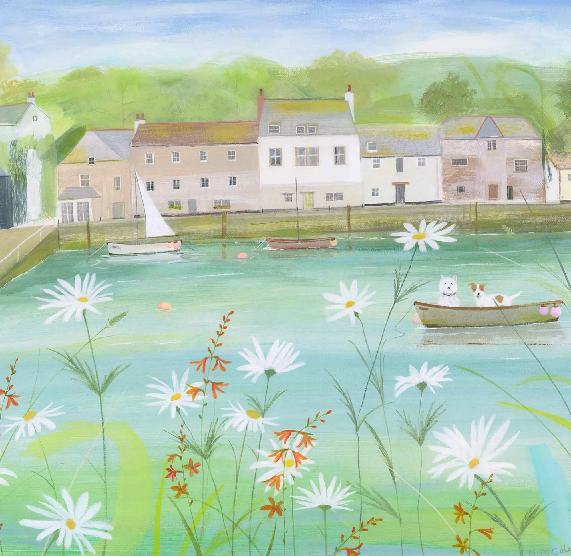 Unframed Prints*Whistlefish Westie In The Boat Art Print