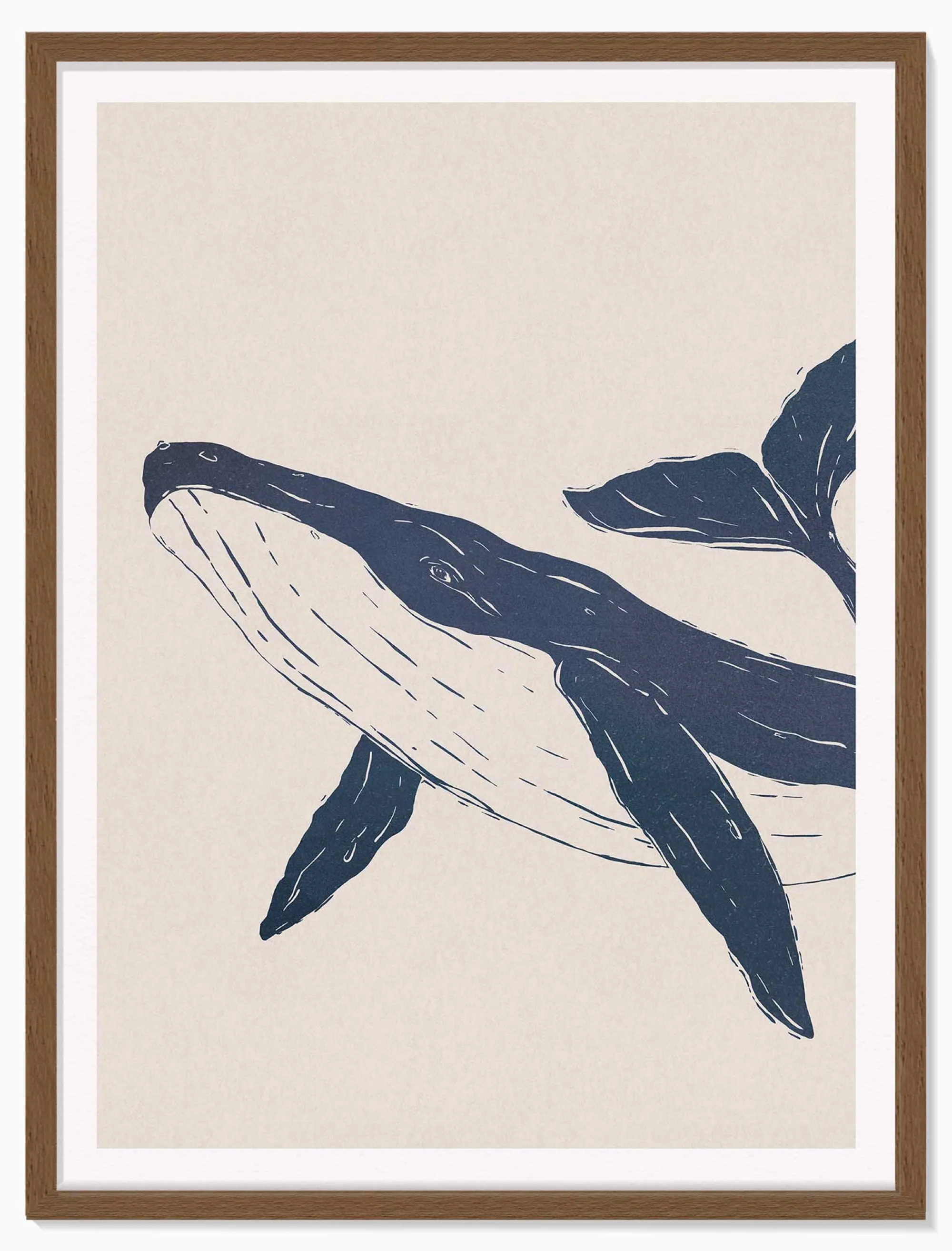 Animal|Framed Prints*Whistlefish Whale Large Framed Print
