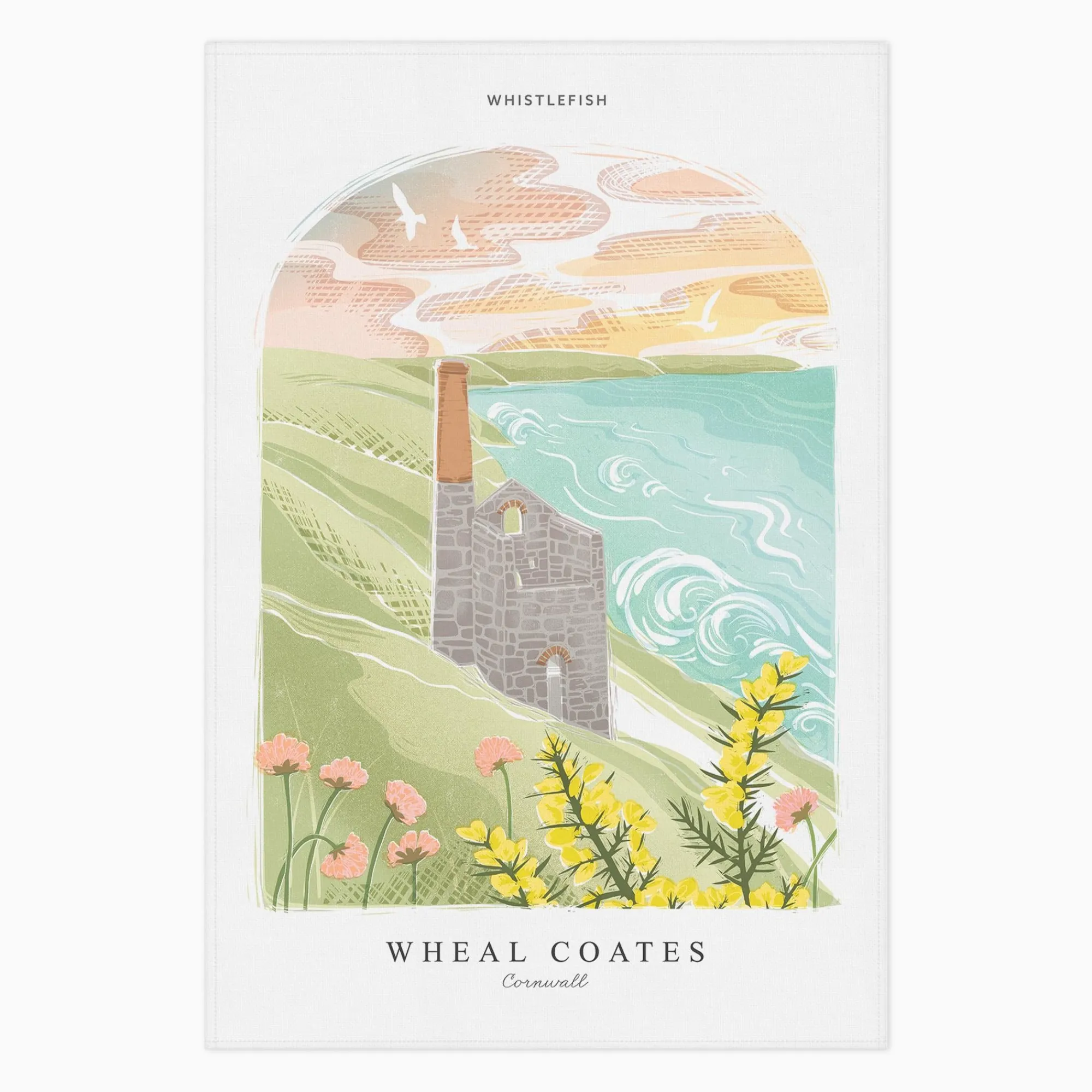 Under £20|Under £10*Whistlefish Wheal Coates Arched Lino Tea Towel