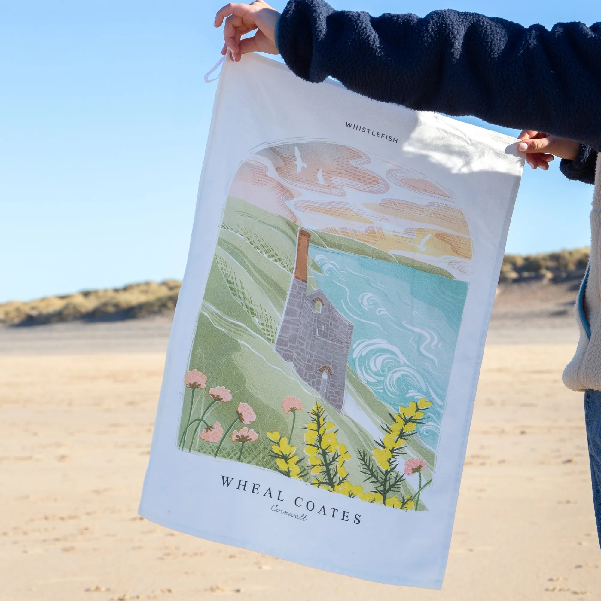 Under £20|Under £10*Whistlefish Wheal Coates Arched Lino Tea Towel