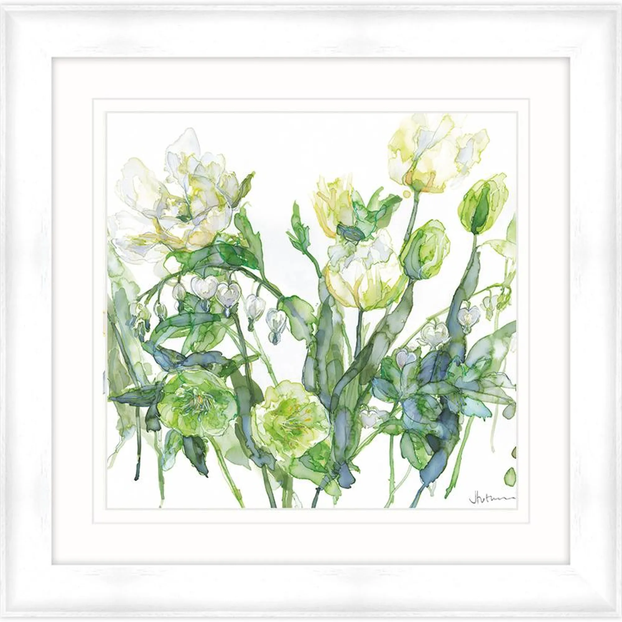 Framed Prints*Whistlefish White & Green Tulips Framed Print