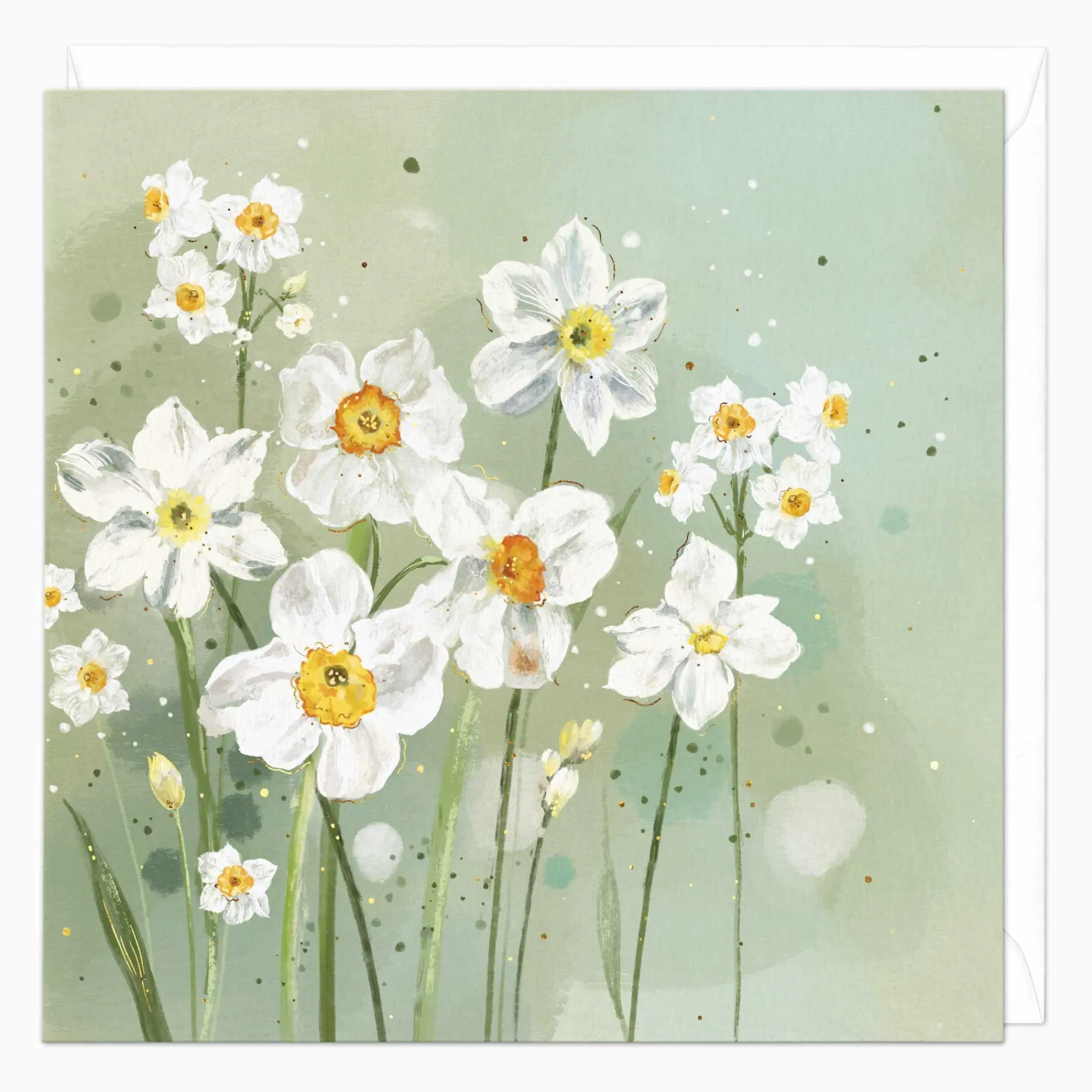 Easter*Whistlefish White Daffodils Art Card