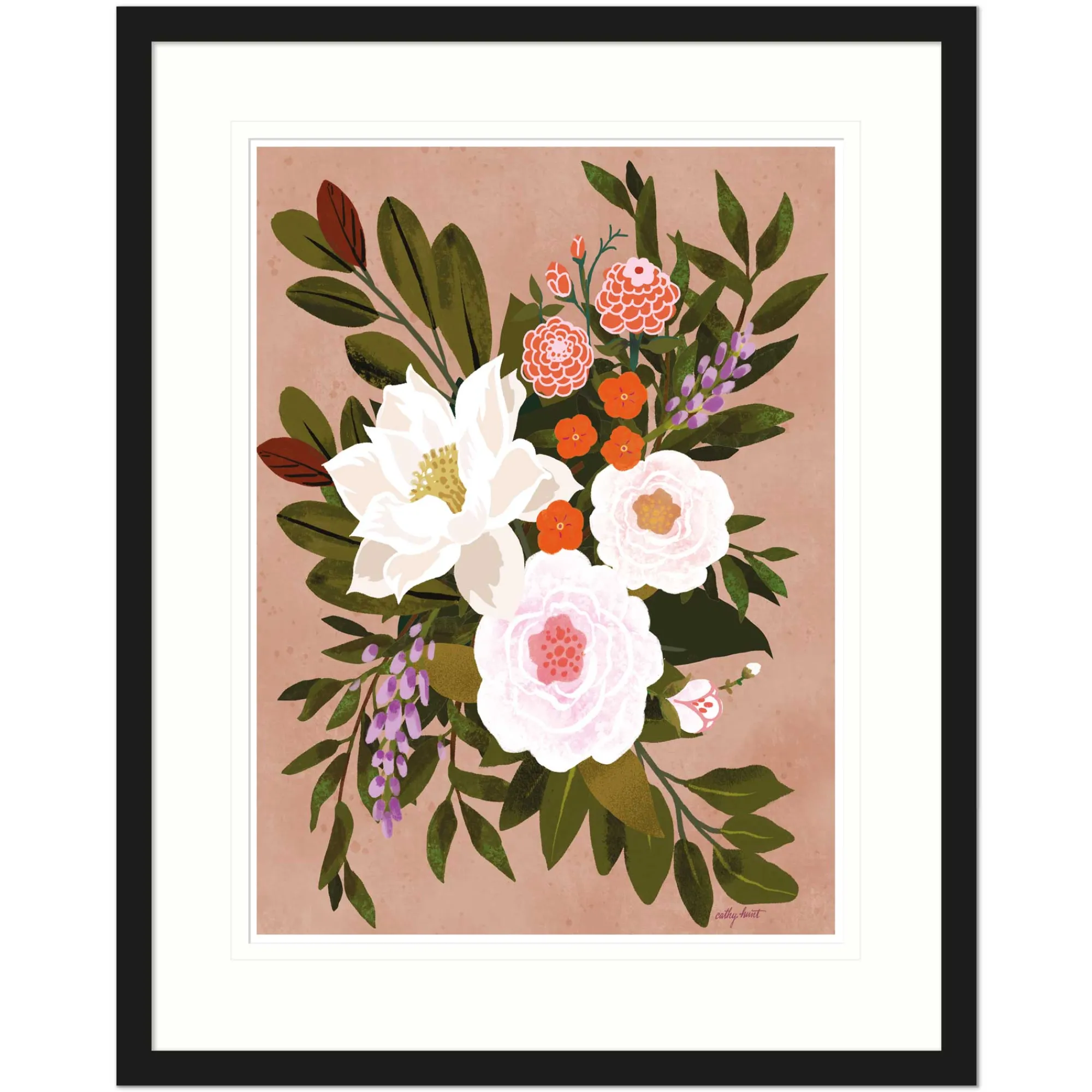 Floral & Flowers|Framed Prints*Whistlefish White Flowers Bouquet Med Framed Print