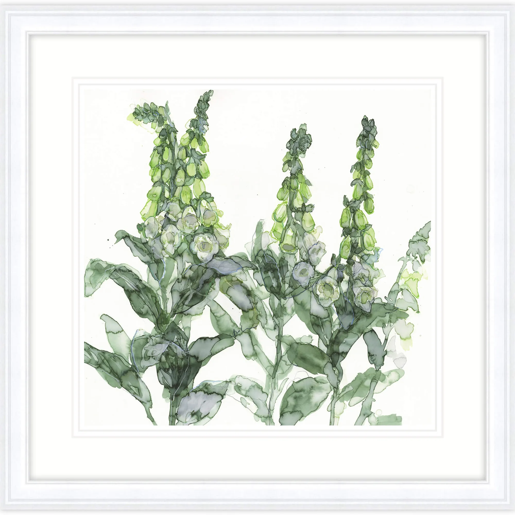 Floral & Flowers|Framed Prints*Whistlefish White Foxgloves Framed Print