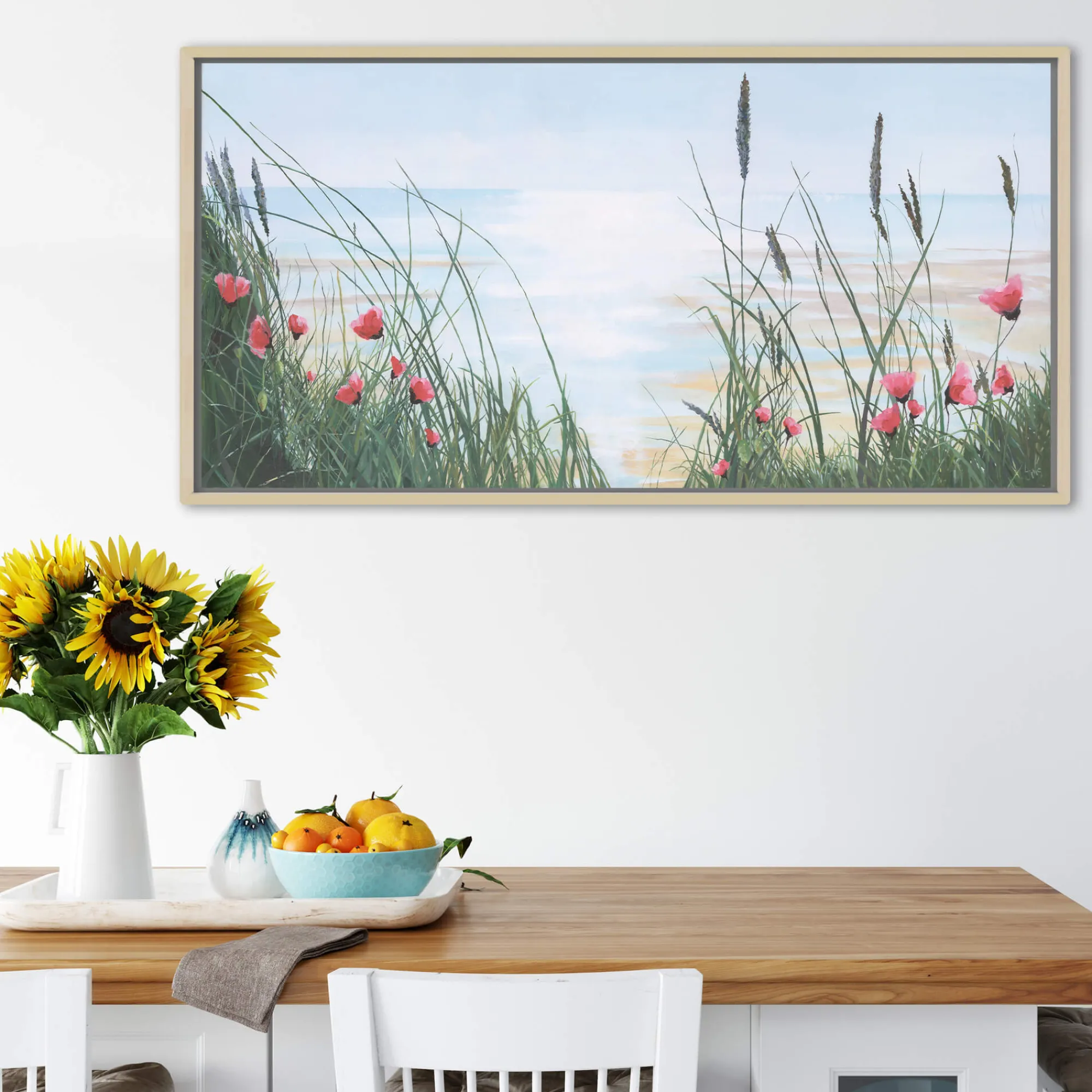 Coastal Scenes|Framed Canvas*Whistlefish Wild Poppies Large Framed Canvas