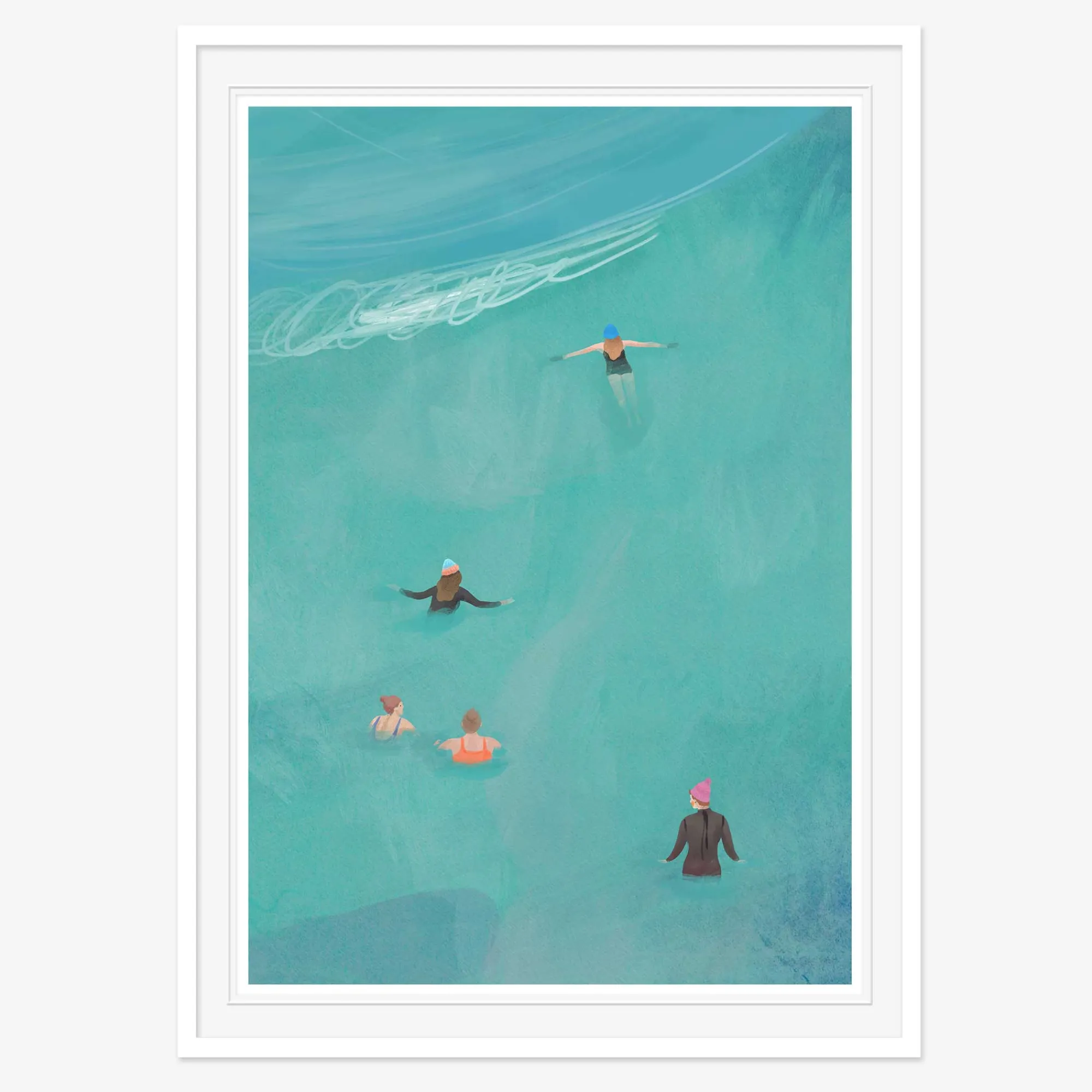 Coastal Scenes|Framed Prints*Whistlefish Wild Swimmers Large Framed Print