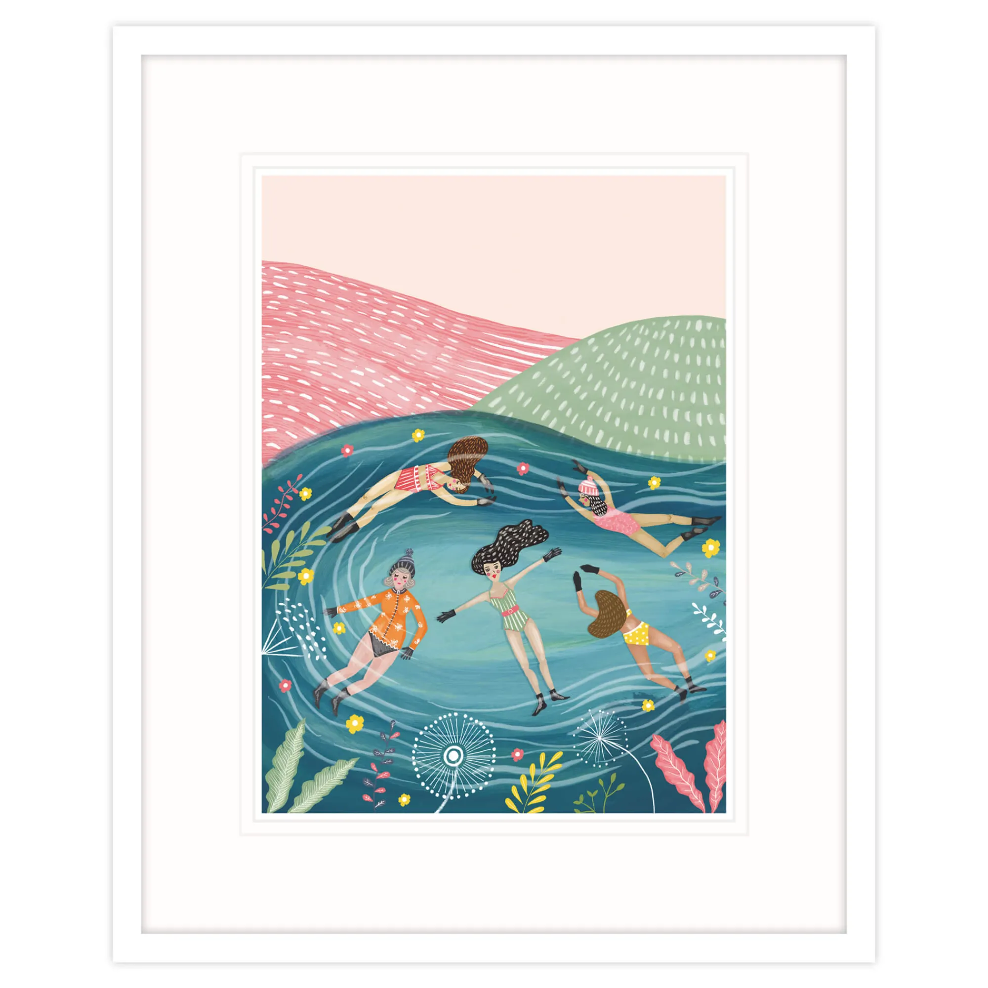 Coastal Scenes|Framed Prints*Whistlefish Wild Swimming Framed Print