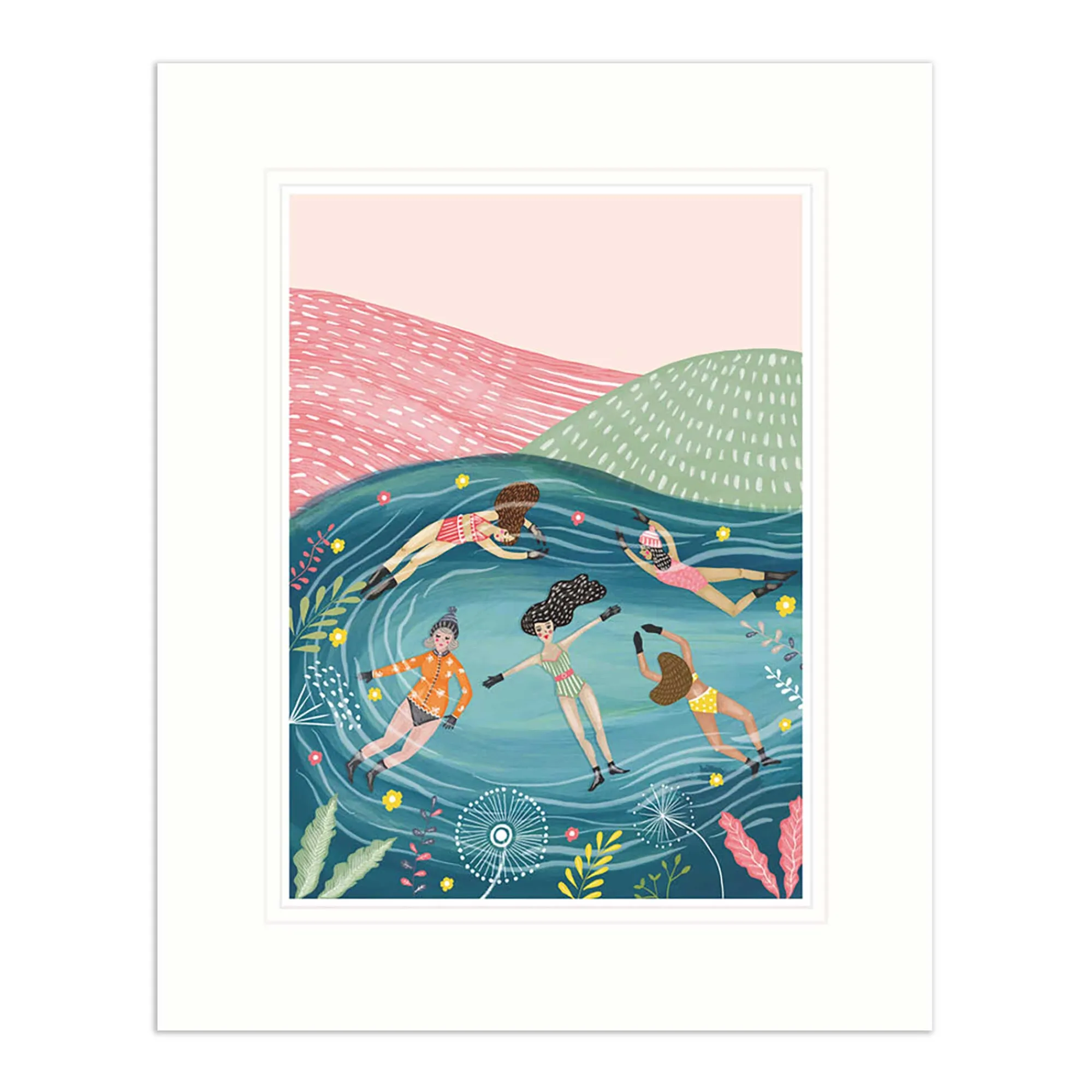 Mounted Prints*Whistlefish Wild Swimming Mounted Print