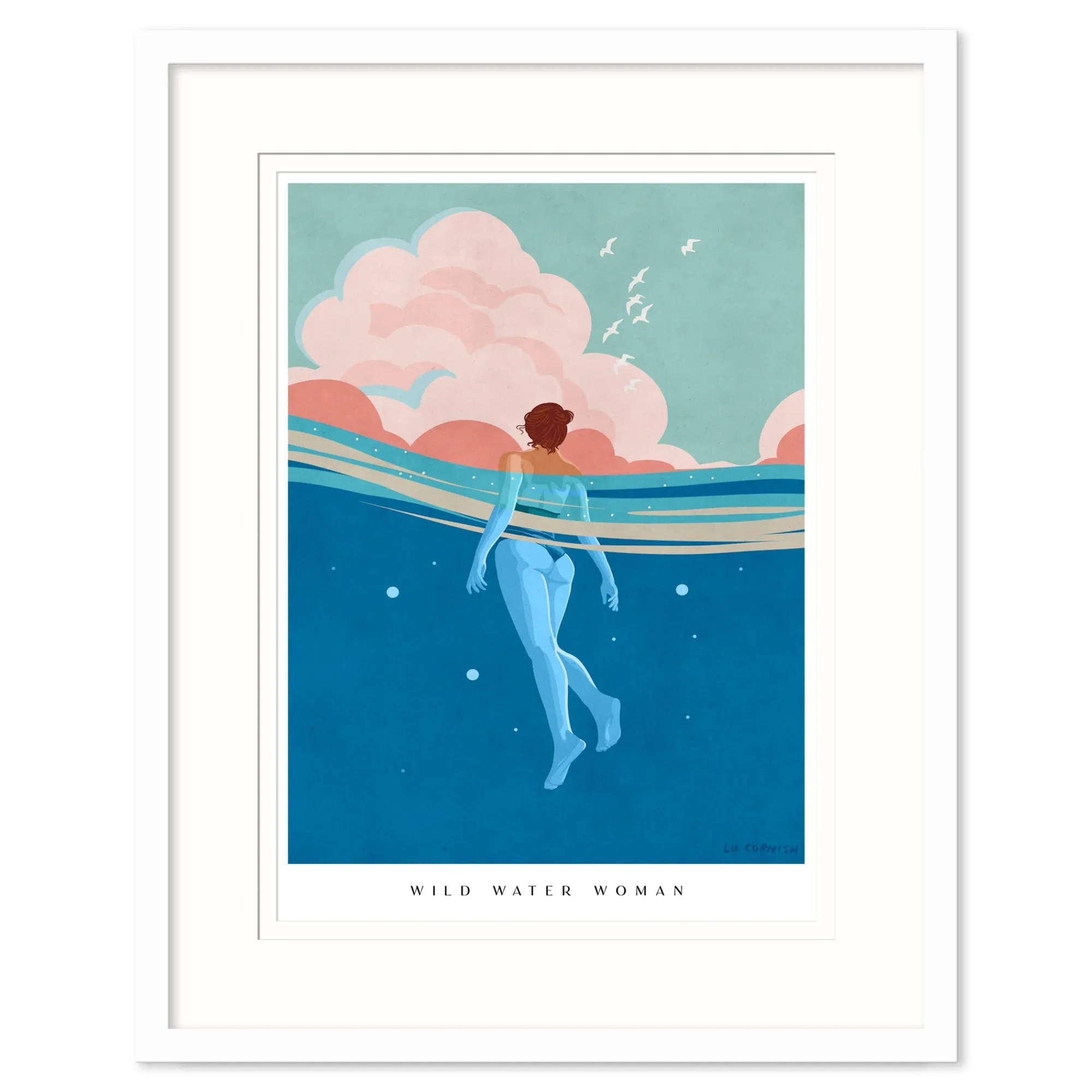 Coastal Scenes|Framed Prints*Whistlefish Wild Water Woman Medium Framed Print