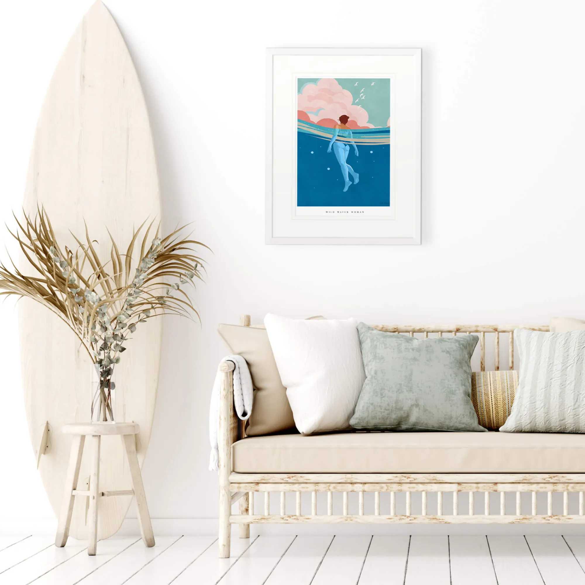 Coastal Scenes|Framed Prints*Whistlefish Wild Water Woman Medium Framed Print