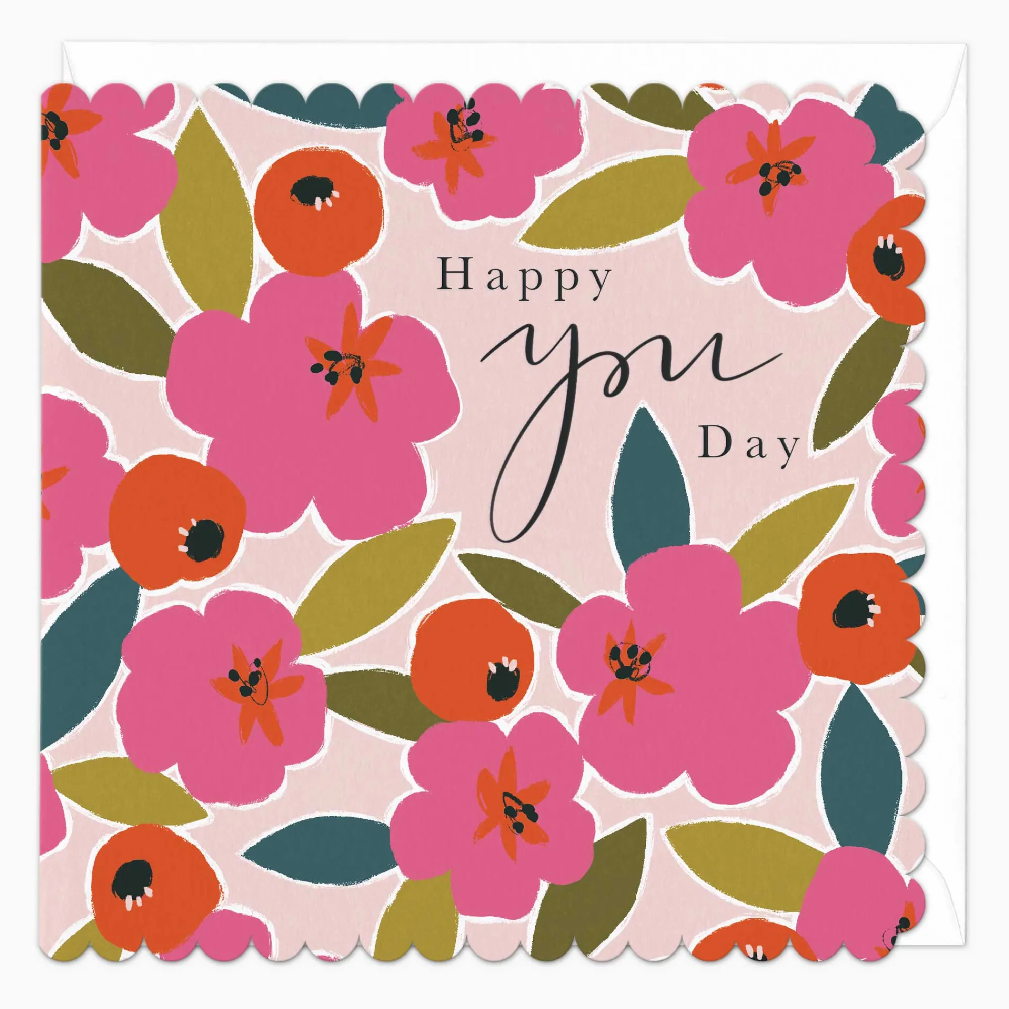 Birthday|For Her*Whistlefish Wildflowers Birthday Scalloped Card
