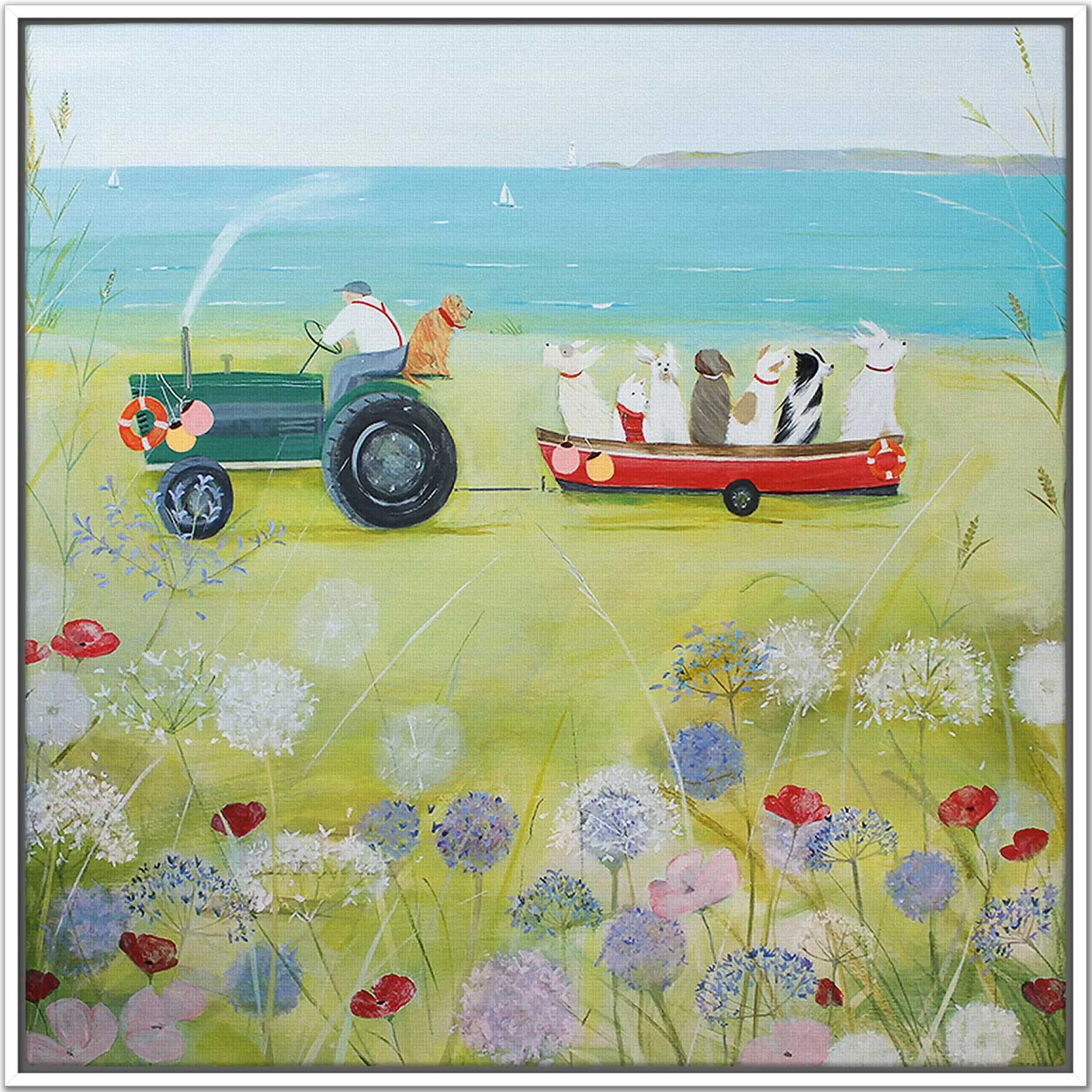 Floral & Flowers|Coastal Scenes*Whistlefish Wind In Their Ears Framed Canvas