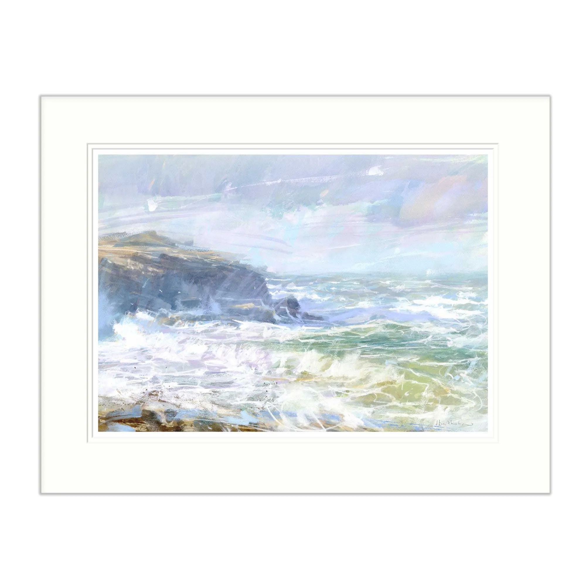 Mounted Prints*Whistlefish Winter Seas And Headland Mounted Pr