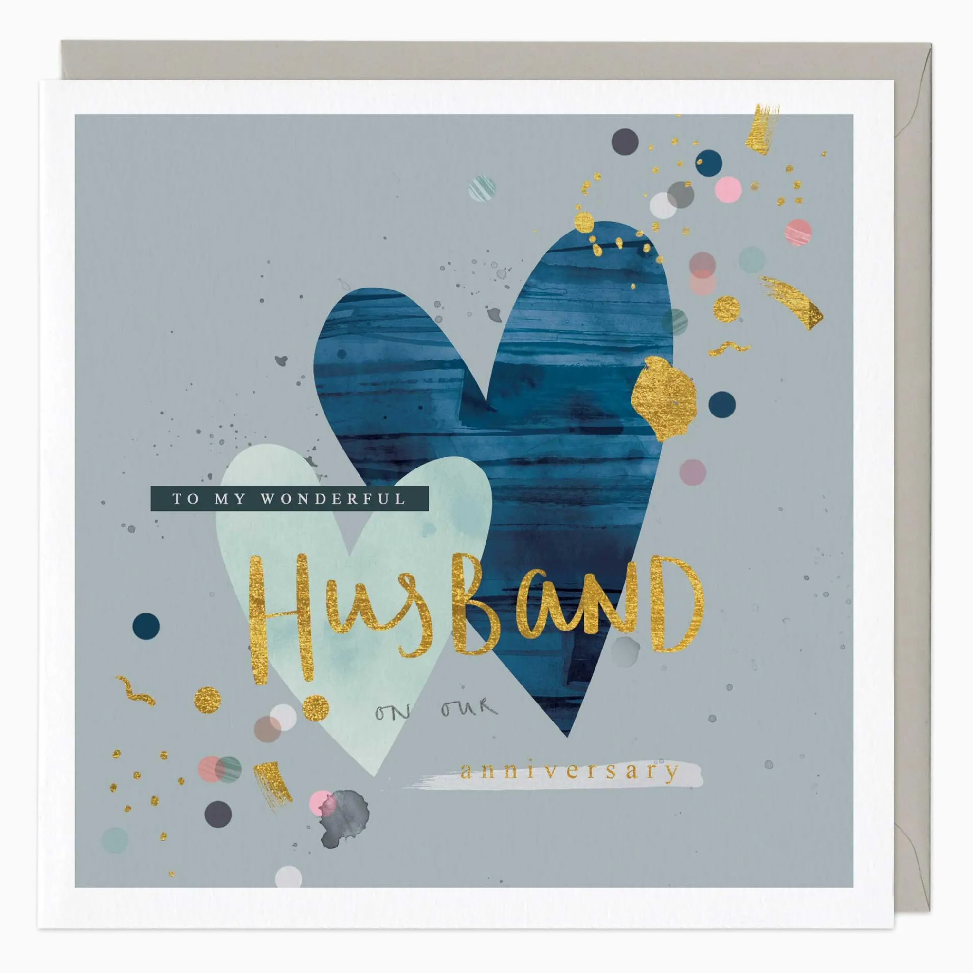Anniversary*Whistlefish Wonderful Husband Anniversary Heart Card