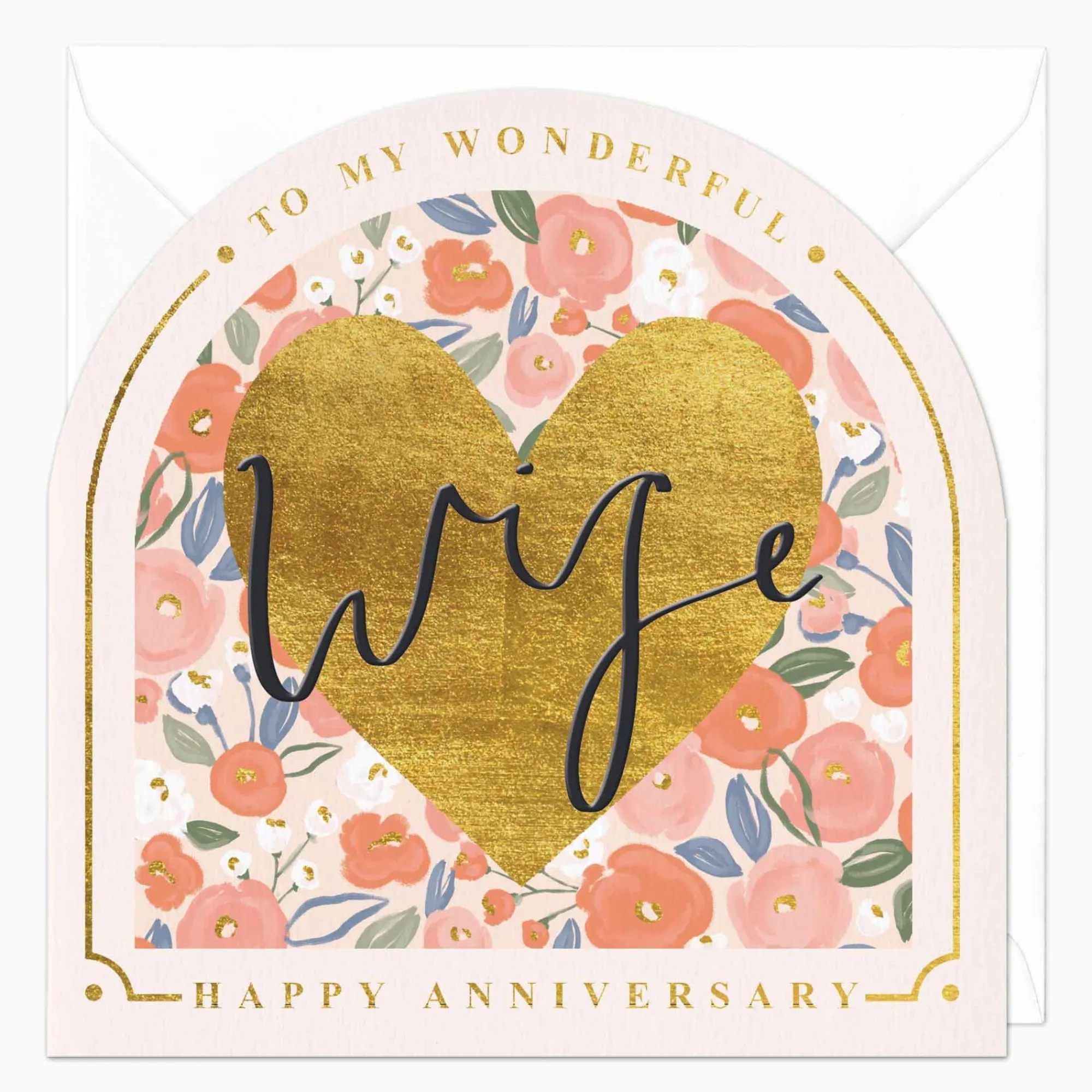 Anniversary*Whistlefish Wonderful Wife Anniversary Arch Card